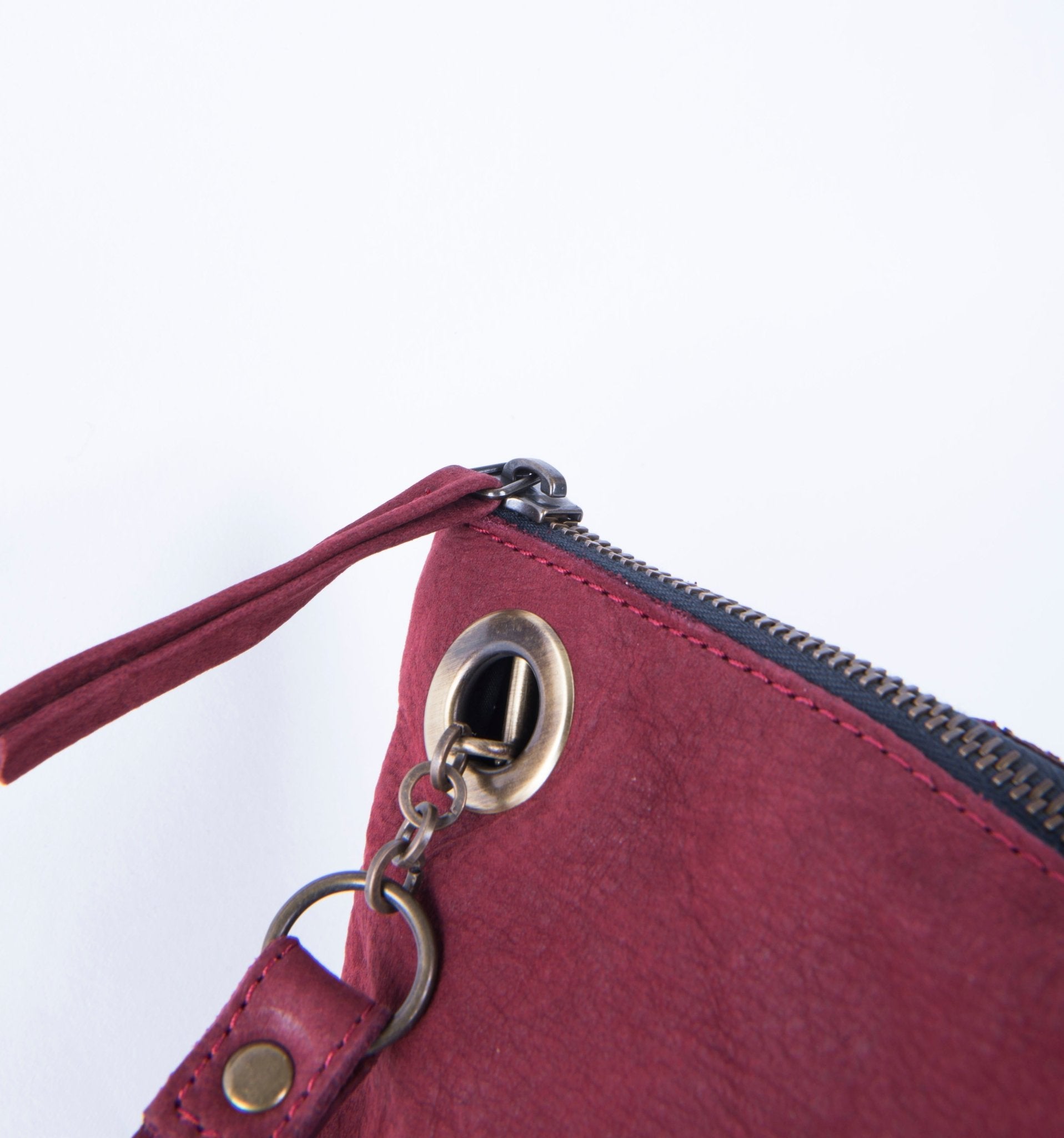 Lulu salmone red+ long beach rubino - piattine a tracolla in pelle rossa - Marta Ray