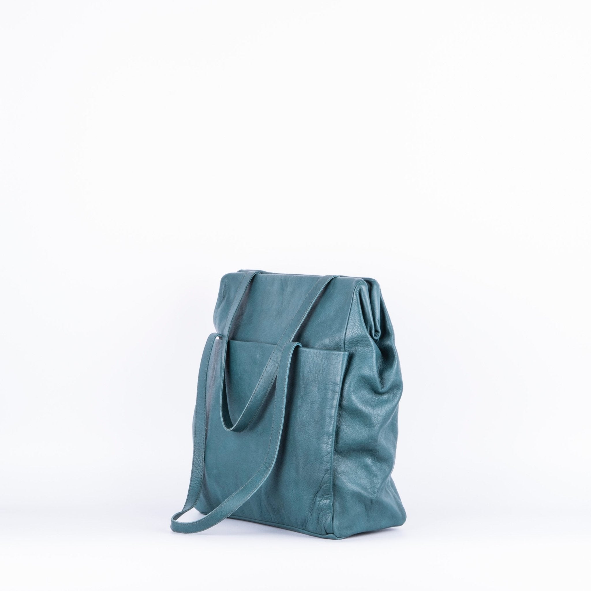 Maggie mousse ottanio - borsa a spalla grande in pelle verde - Marta Ray