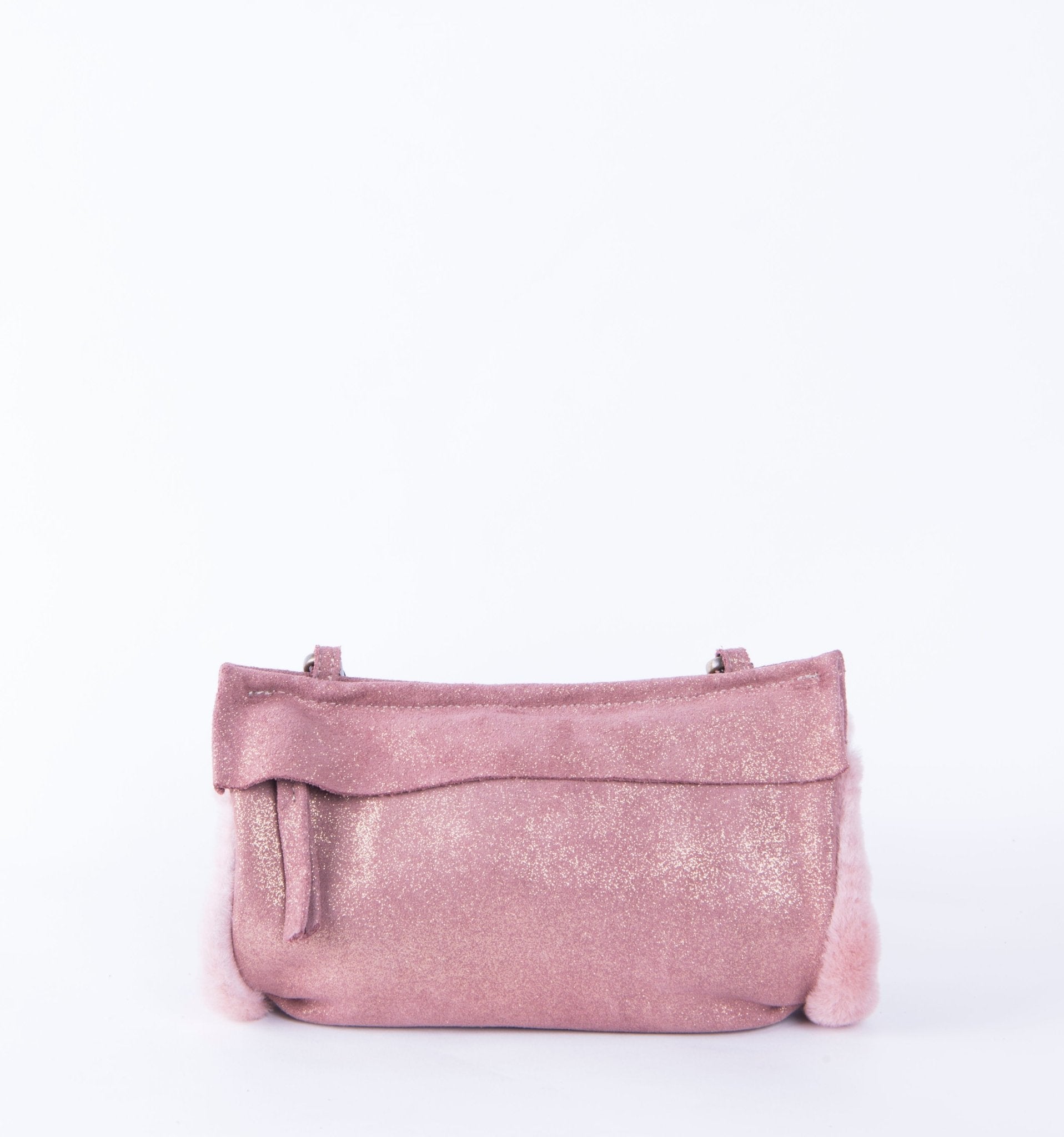 Malika montone + velstar confetto - borsa manicotto a tracolla in montone rosa - Marta Ray