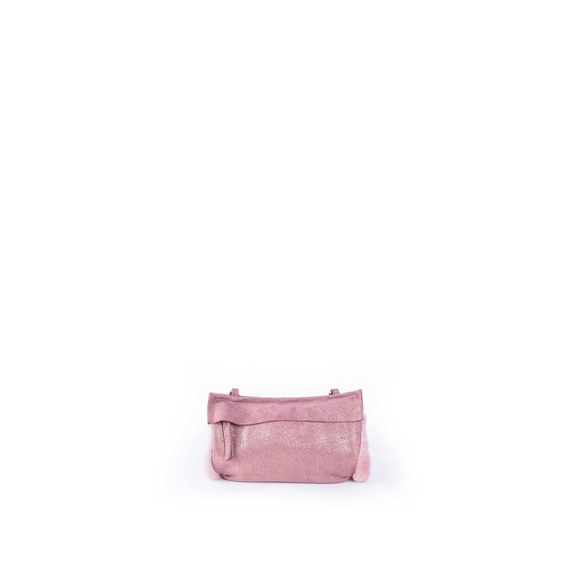 Malika montone + velstar confetto - borsa manicotto a tracolla in montone rosa - Marta Ray