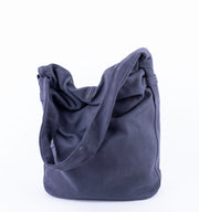 Mandy long beach luna blu - borsa morbida a tracolla in pelle scamosciata blu - Marta Ray