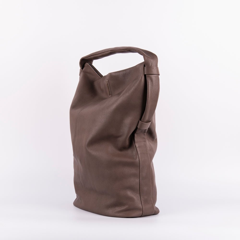 Mandy mousse smog - morbida borsa a tracolla in pelle grigia - Marta Ray