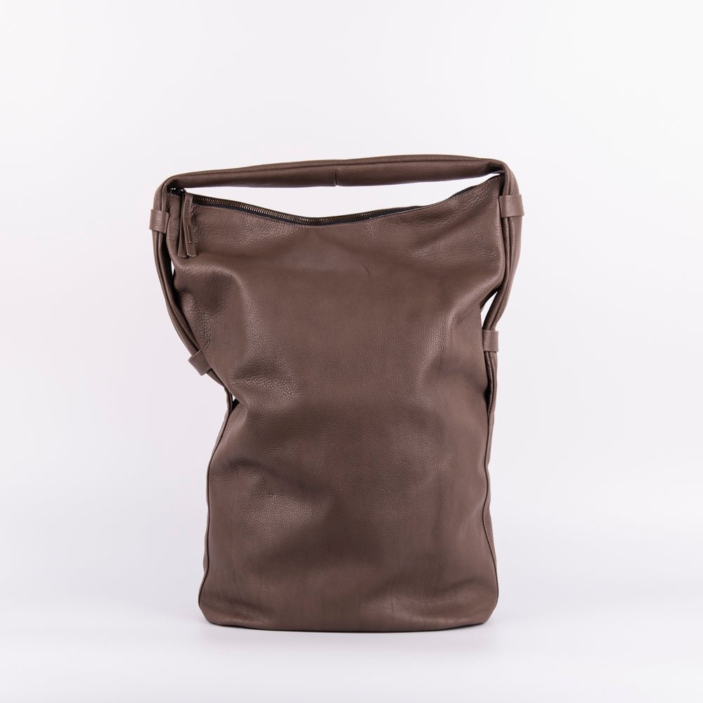 Mandy mousse smog - morbida borsa a tracolla in pelle grigia - Marta Ray