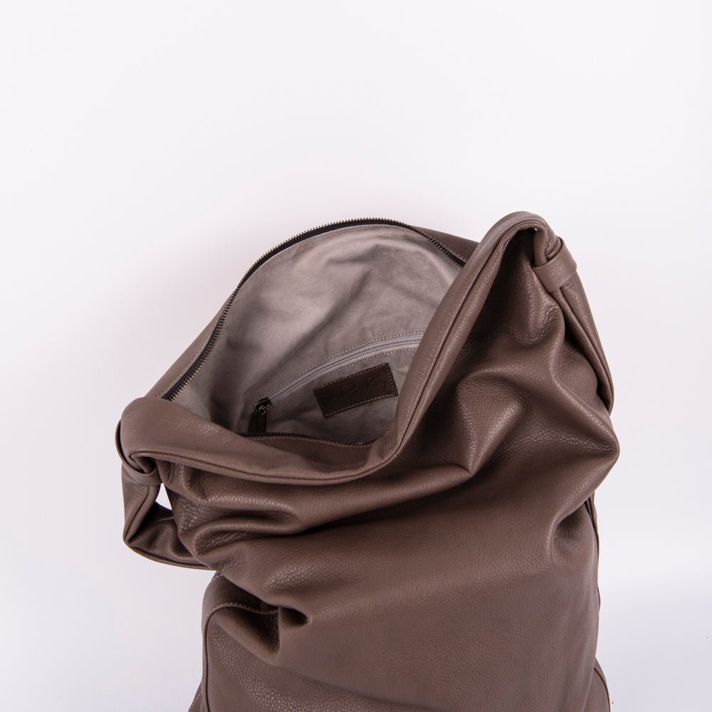 Mandy mousse smog - morbida borsa a tracolla in pelle grigia - Marta Ray