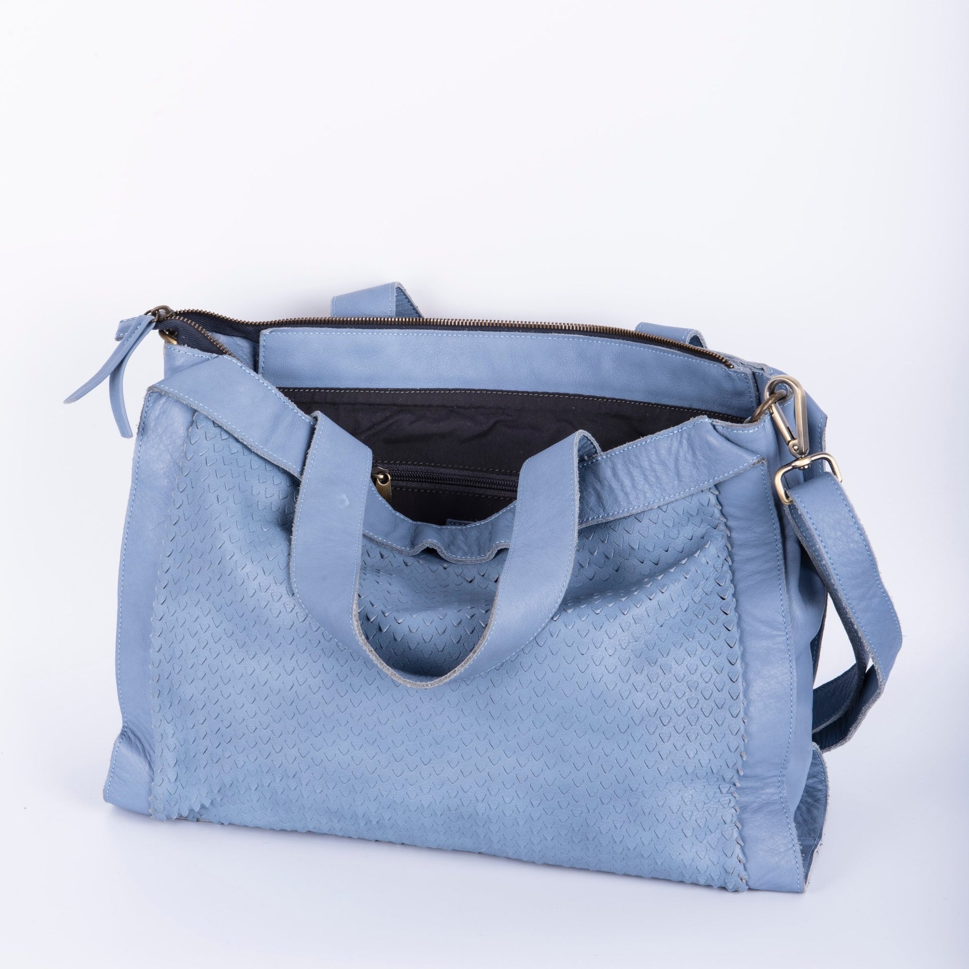 Marisol mousse squamata pioggia - borsa a spalla in pelle celeste - Marta Ray