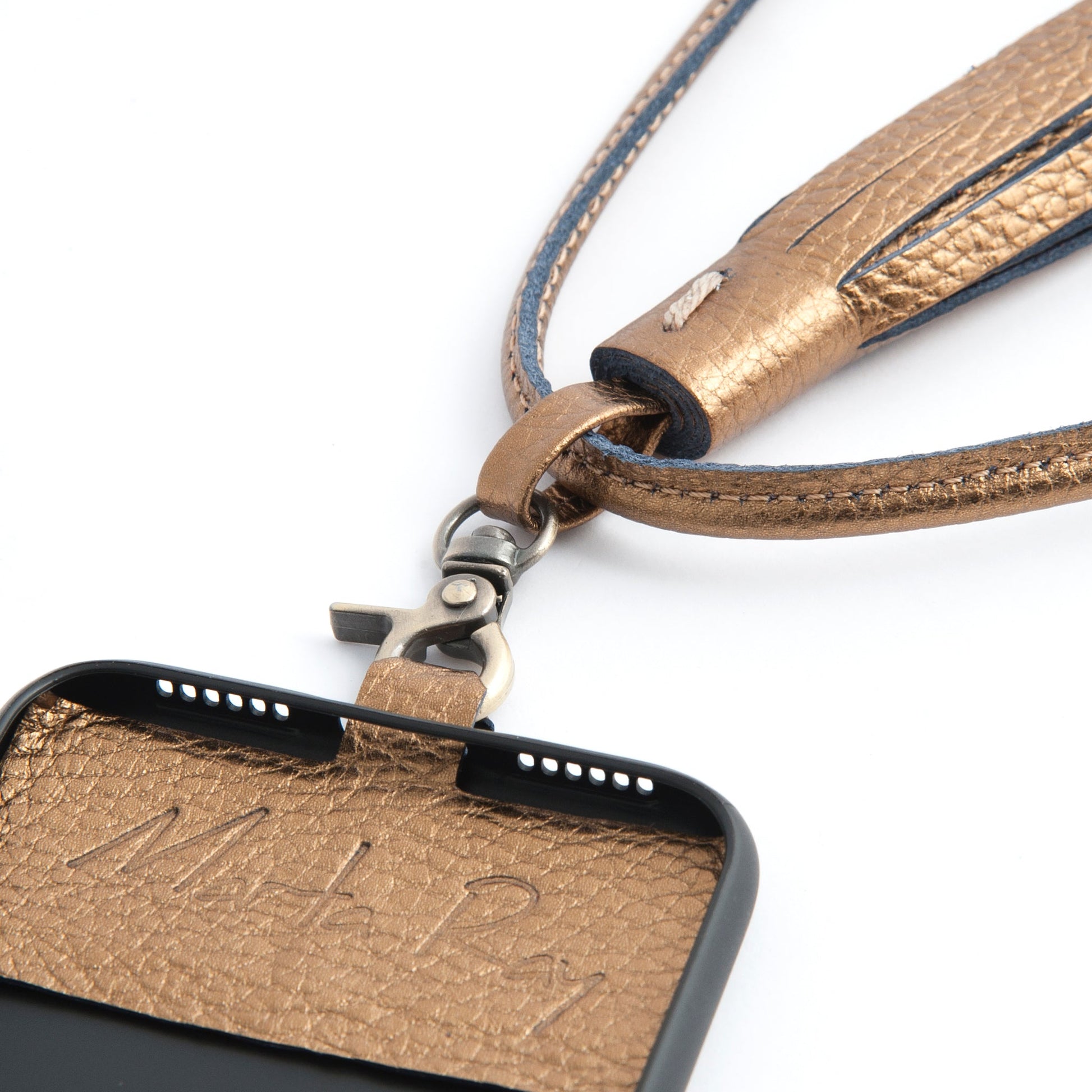 Matt aggancia cellulare martellato laminato bronzo - Marta Ray