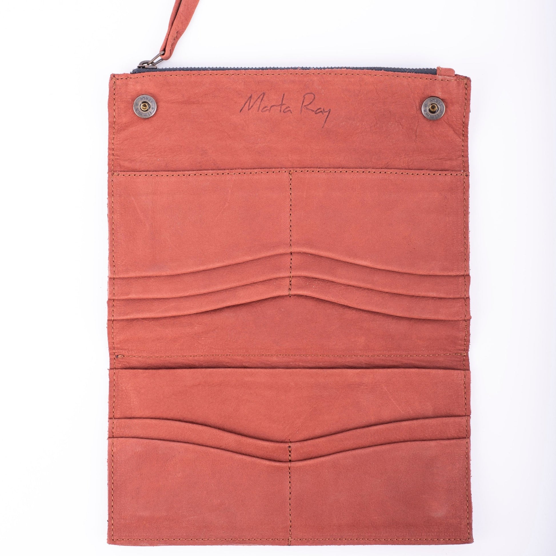 Max wallet long beach cuoio inglese - portafogli in pelle marrone - Marta Ray