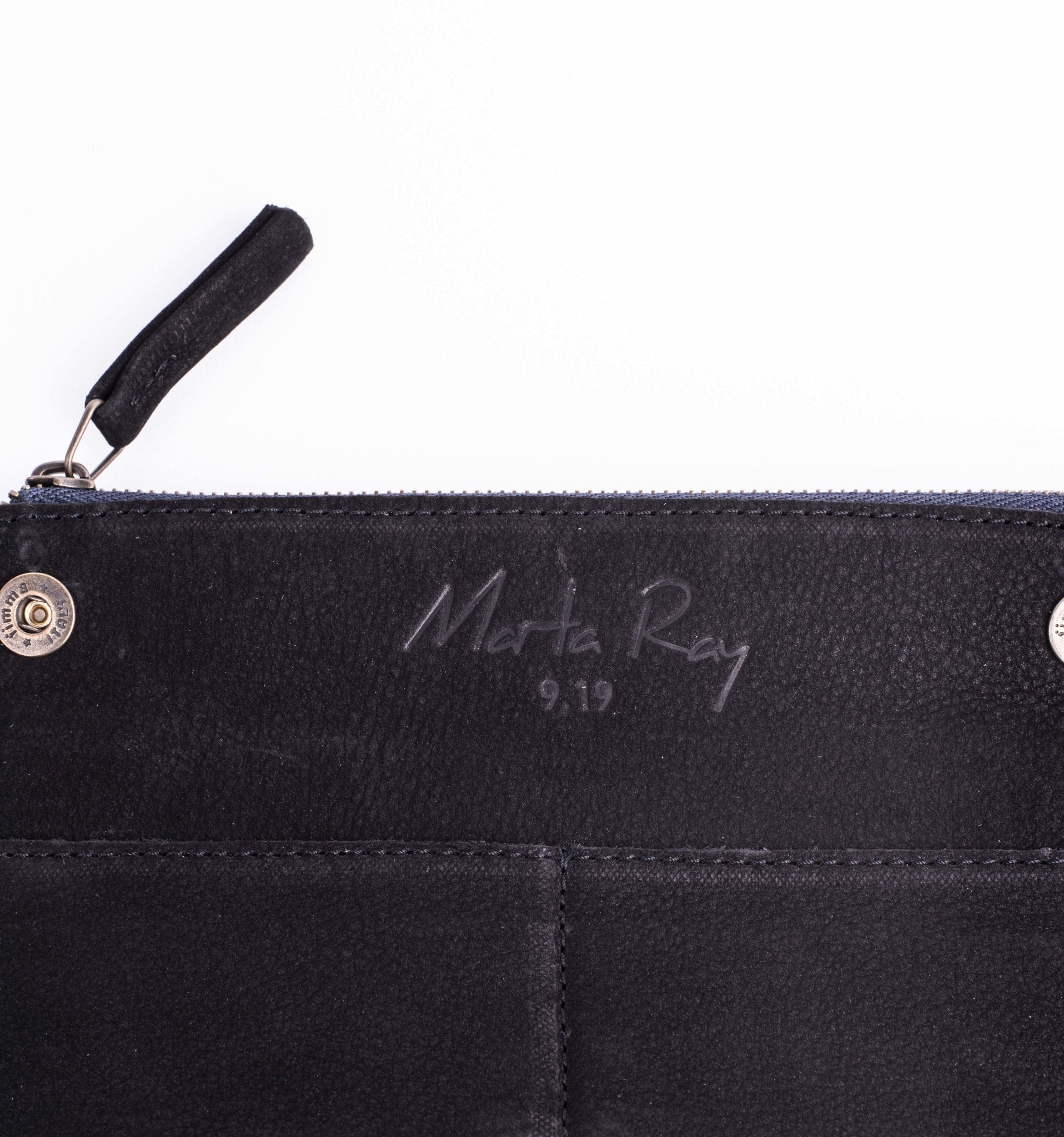 Max wallet martellato nero - portafogli in pelle nera - Marta Ray