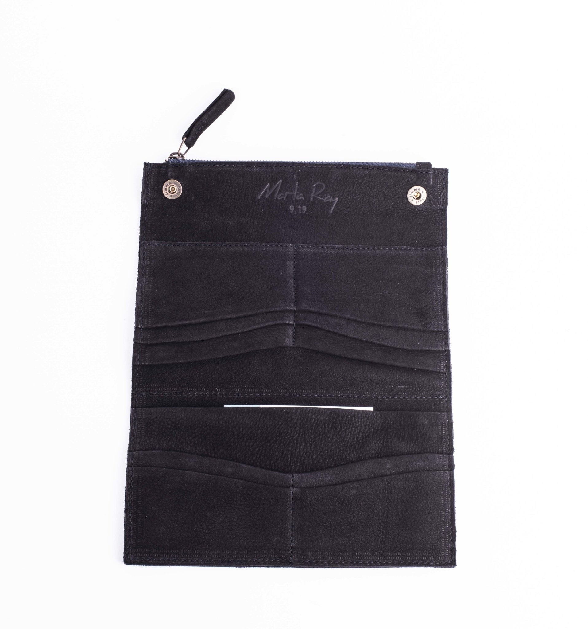 Max wallet martellato nero - portafogli in pelle nera - Marta Ray
