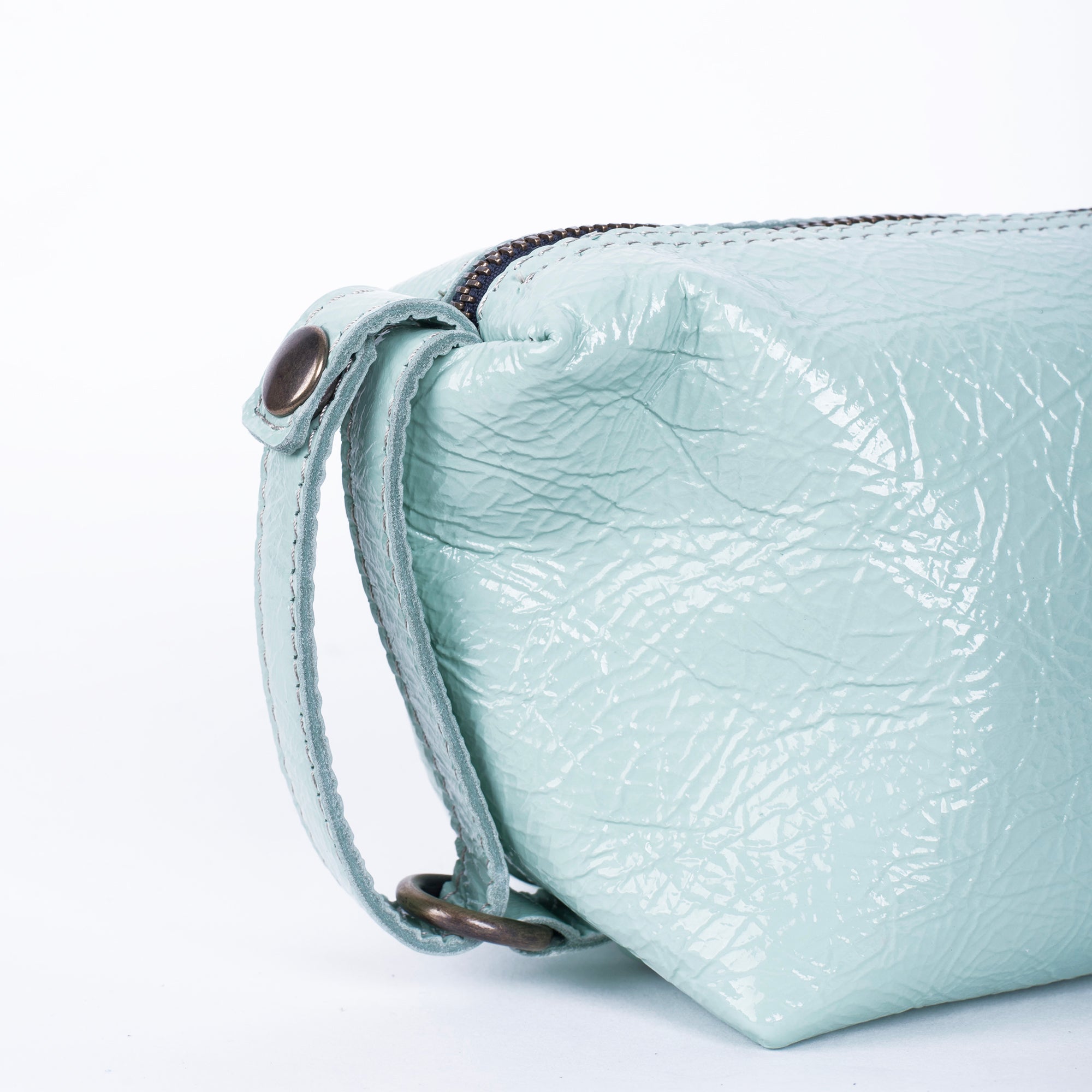 Meme Medium naplak verde acqua - borsa make-up in pelle verde - Marta Ray