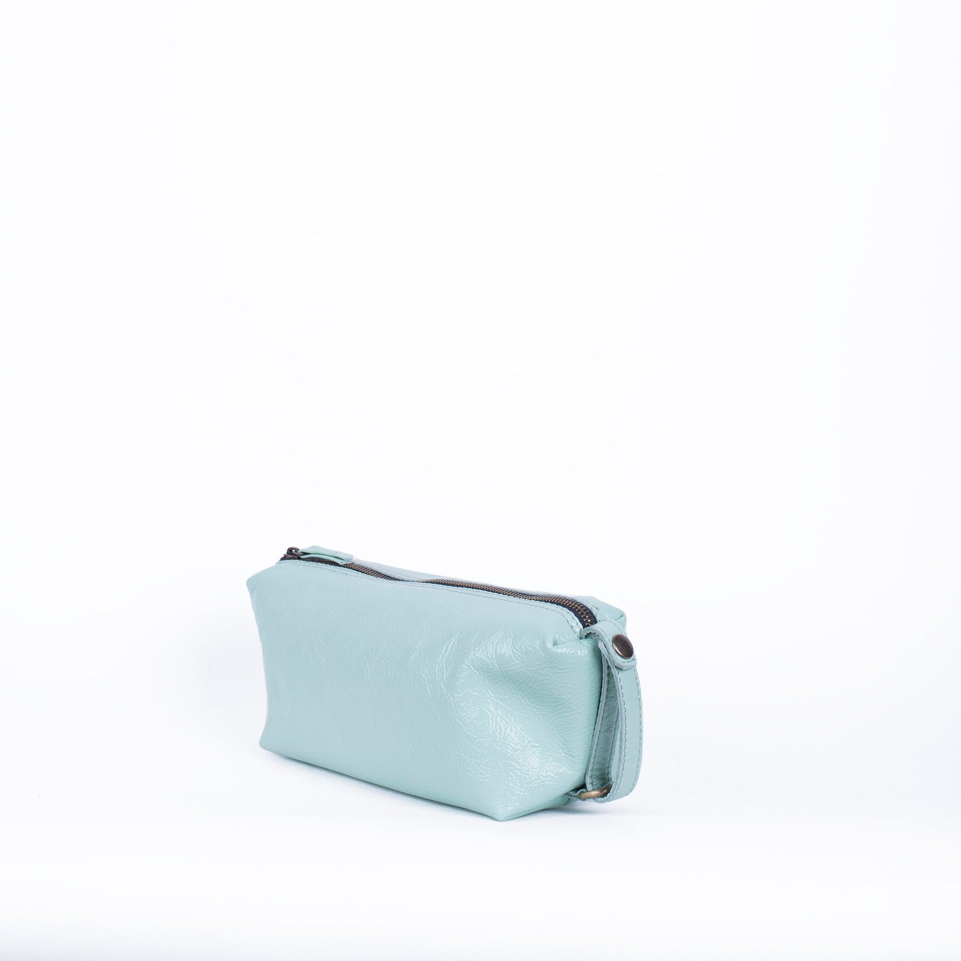 Meme Medium naplak verde acqua - borsa make-up in pelle verde - Marta Ray