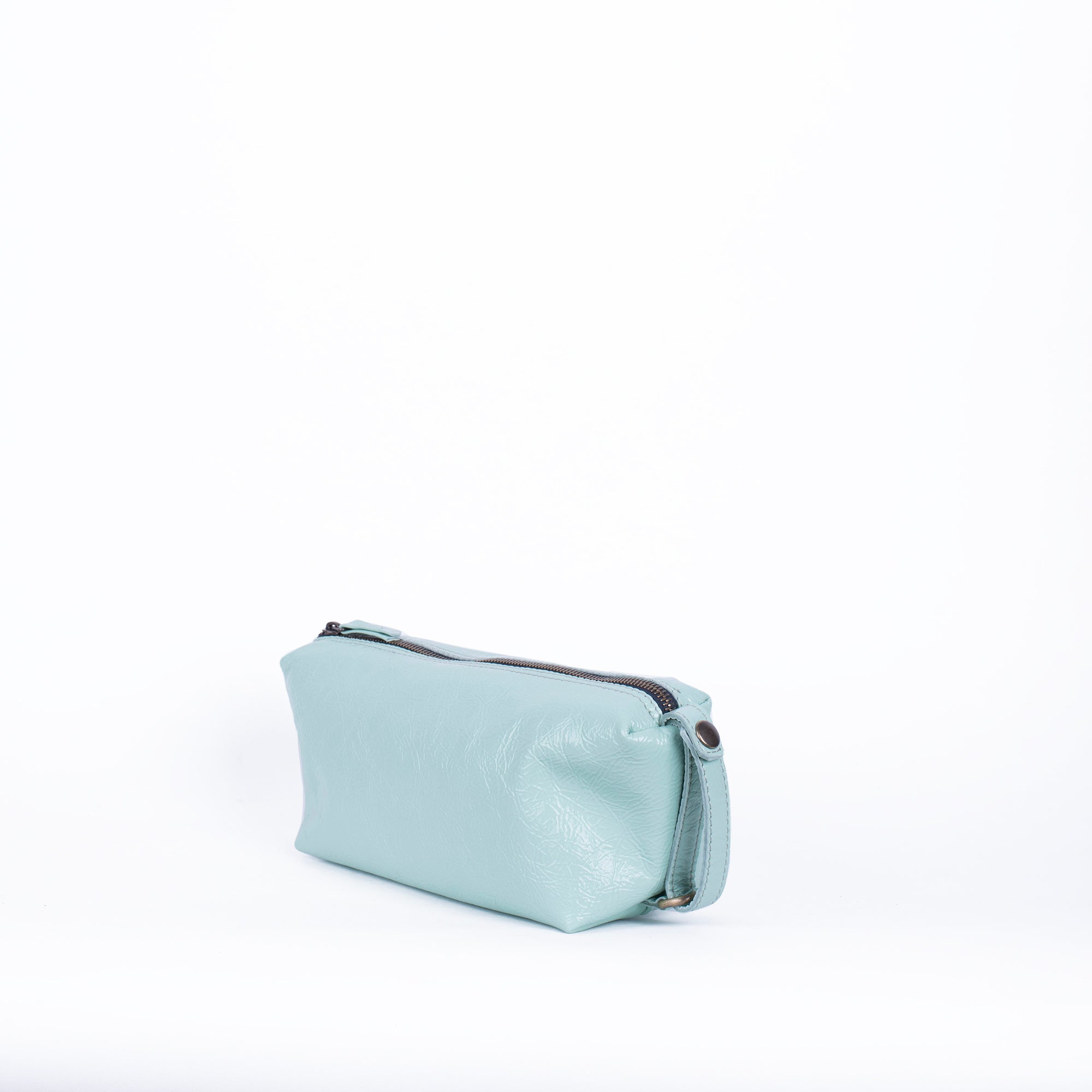 Meme Medium naplak verde acqua - borsa make-up in pelle verde - Marta Ray