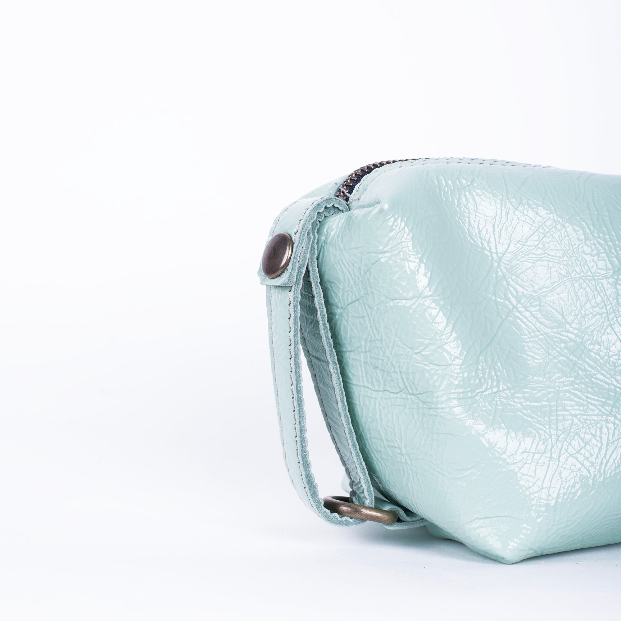 Meme Small naplak verde acqua - borsa make-up in pelle verde - Marta Ray