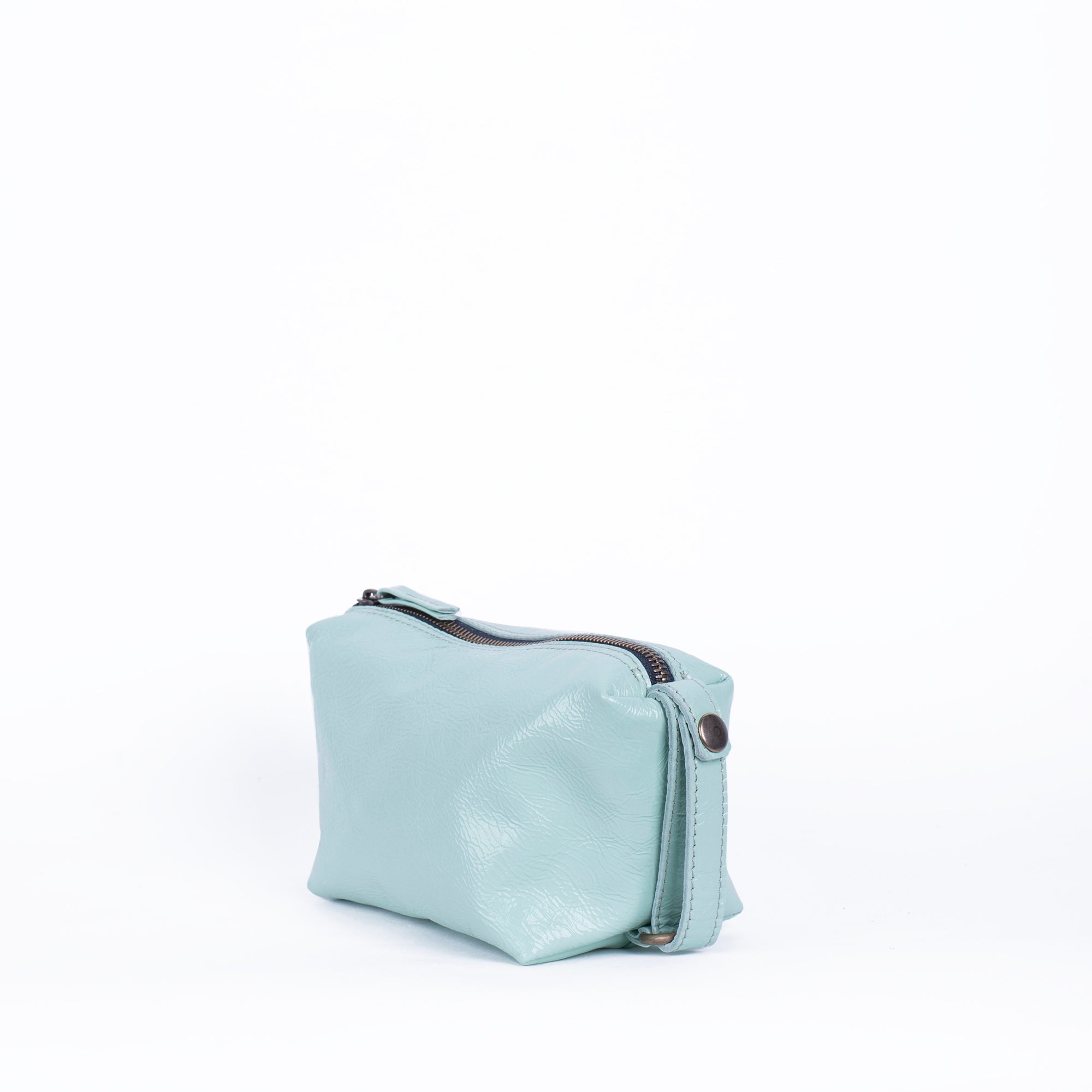 Meme Small naplak verde acqua - borsa make-up in pelle verde - Marta Ray
