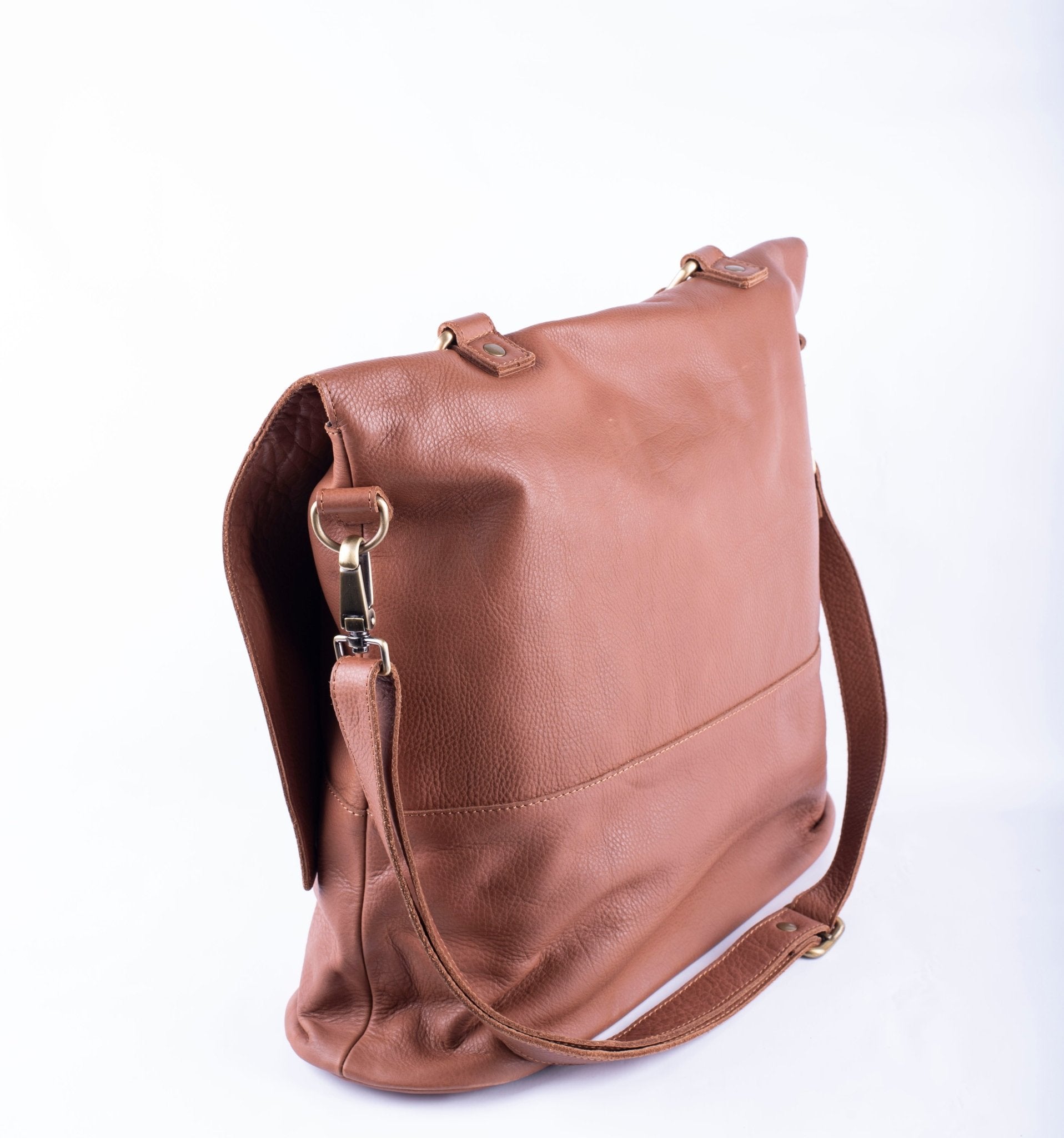 Mia amalfi nocciola - borsa grande a tracolla in pelle marrone - Marta Ray
