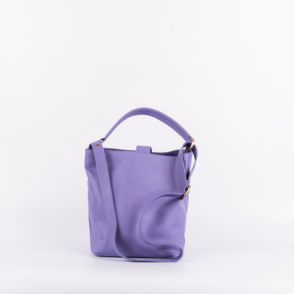 Minsk amalfi glicine - borsa a spalla e tracolla in pelle morbida blu - Marta Ray