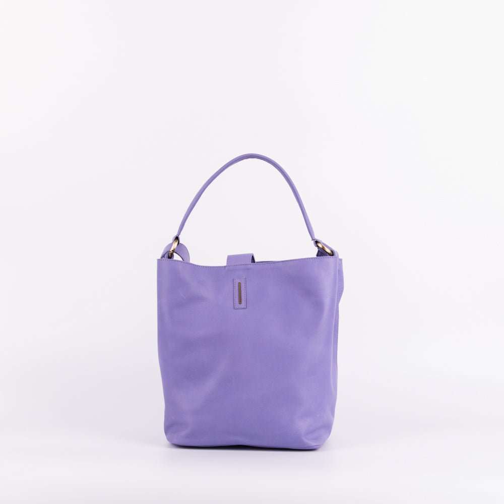 Minsk amalfi glicine - borsa a spalla e tracolla in pelle morbida blu - Marta Ray
