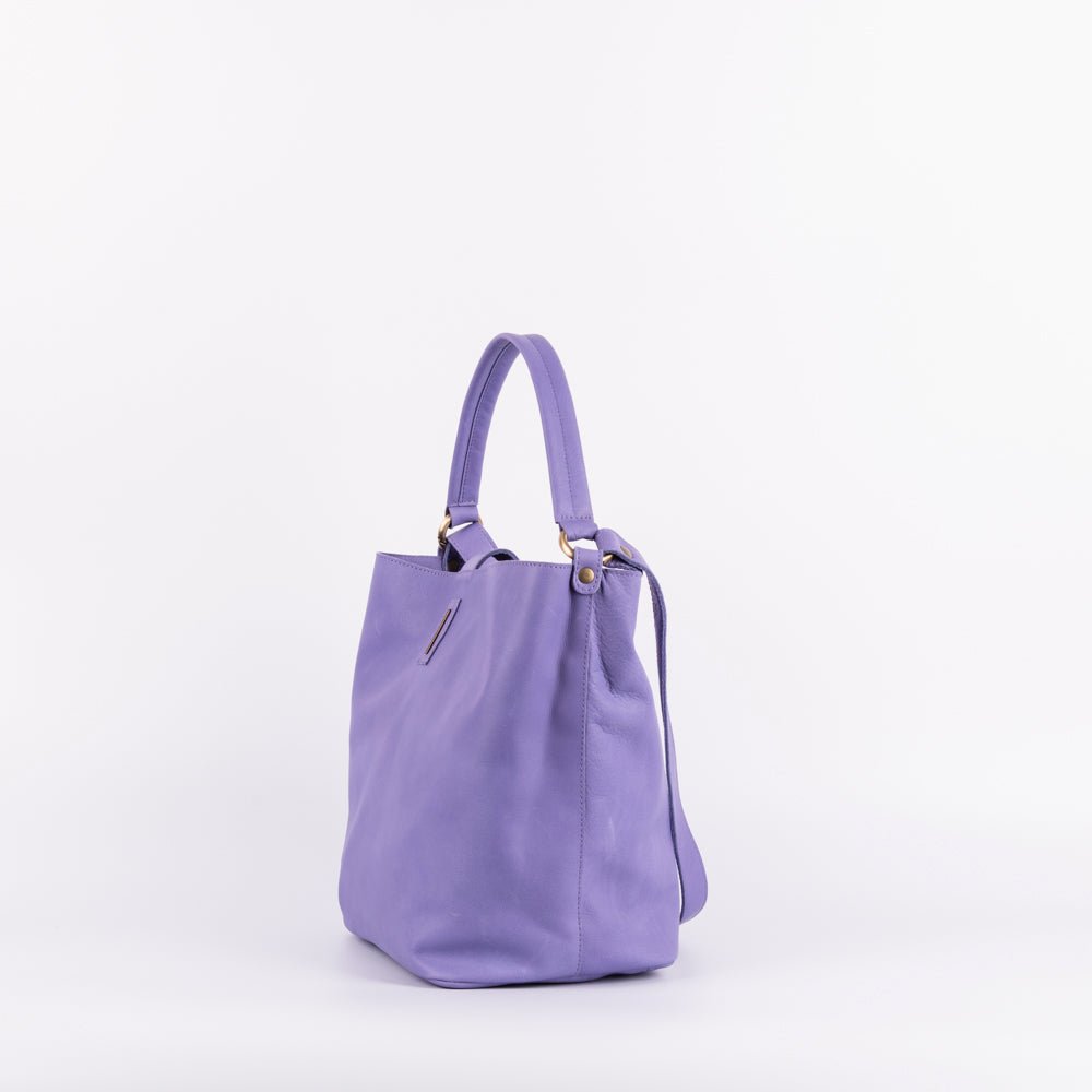 Minsk amalfi glicine - borsa a spalla e tracolla in pelle morbida blu - Marta Ray