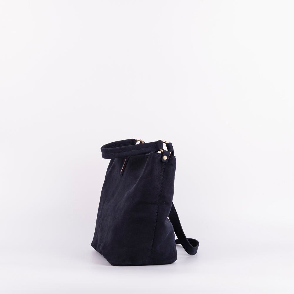 Minsk long beach notte - borsa a spalla e tracolla morbida in pelle blu - Marta Ray