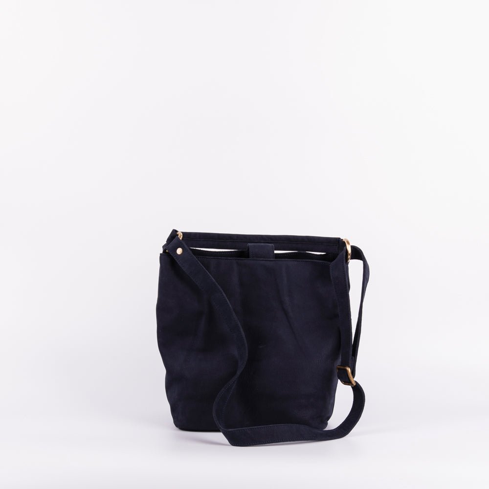 Minsk long beach notte - borsa a spalla e tracolla morbida in pelle blu - Marta Ray