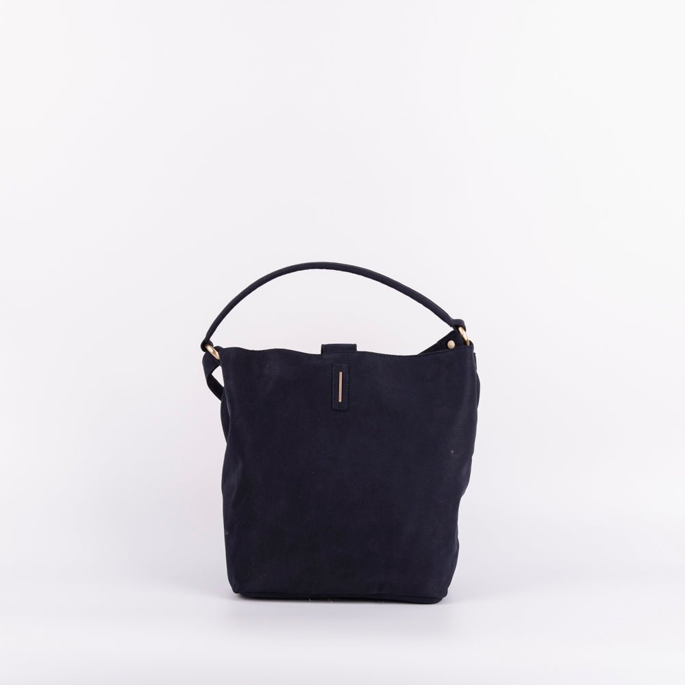 Minsk long beach notte - borsa a spalla e tracolla morbida in pelle blu - Marta Ray