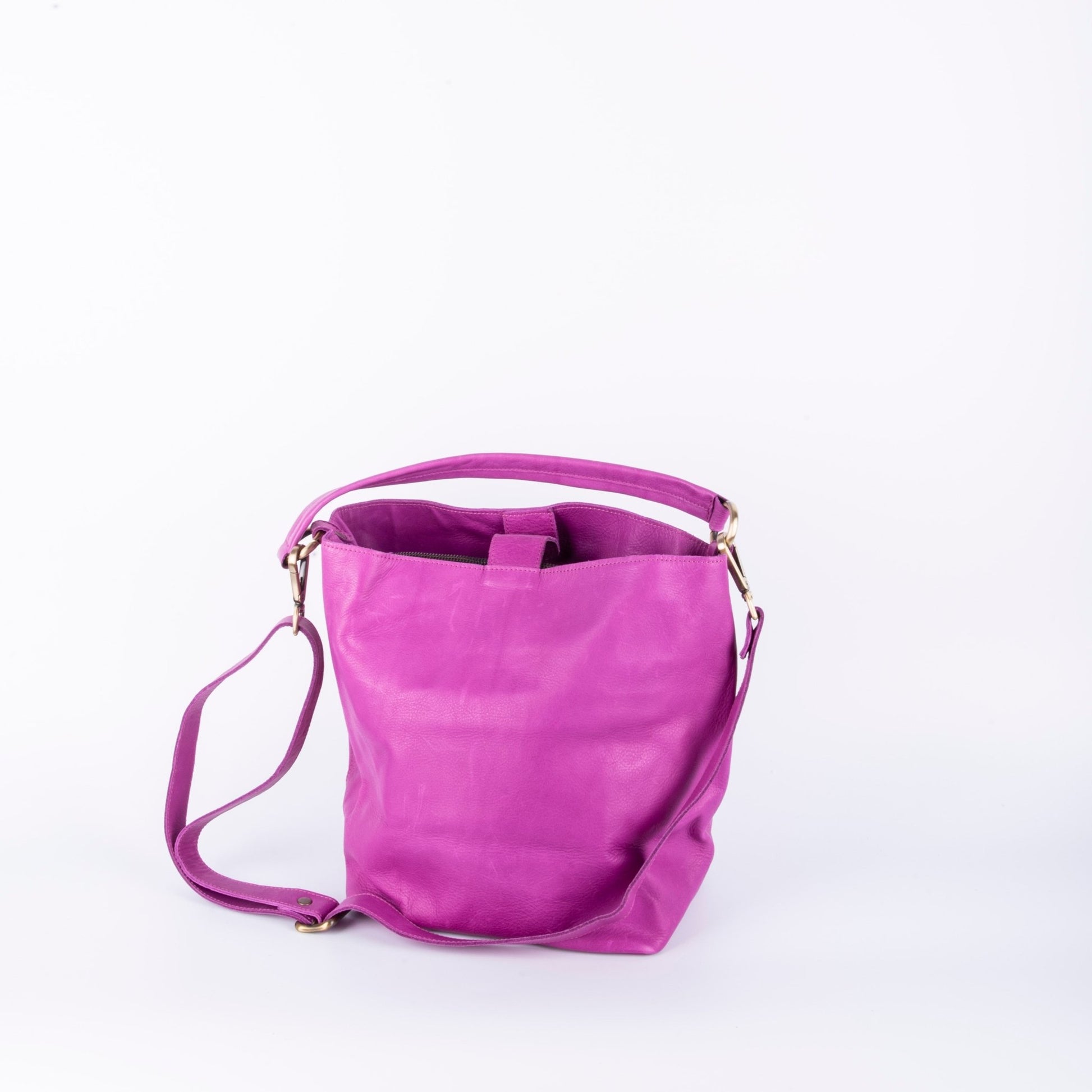 Minsk mousse buganville - borsa a spalla e tracolla in pelle morbida fuxia - Marta Ray