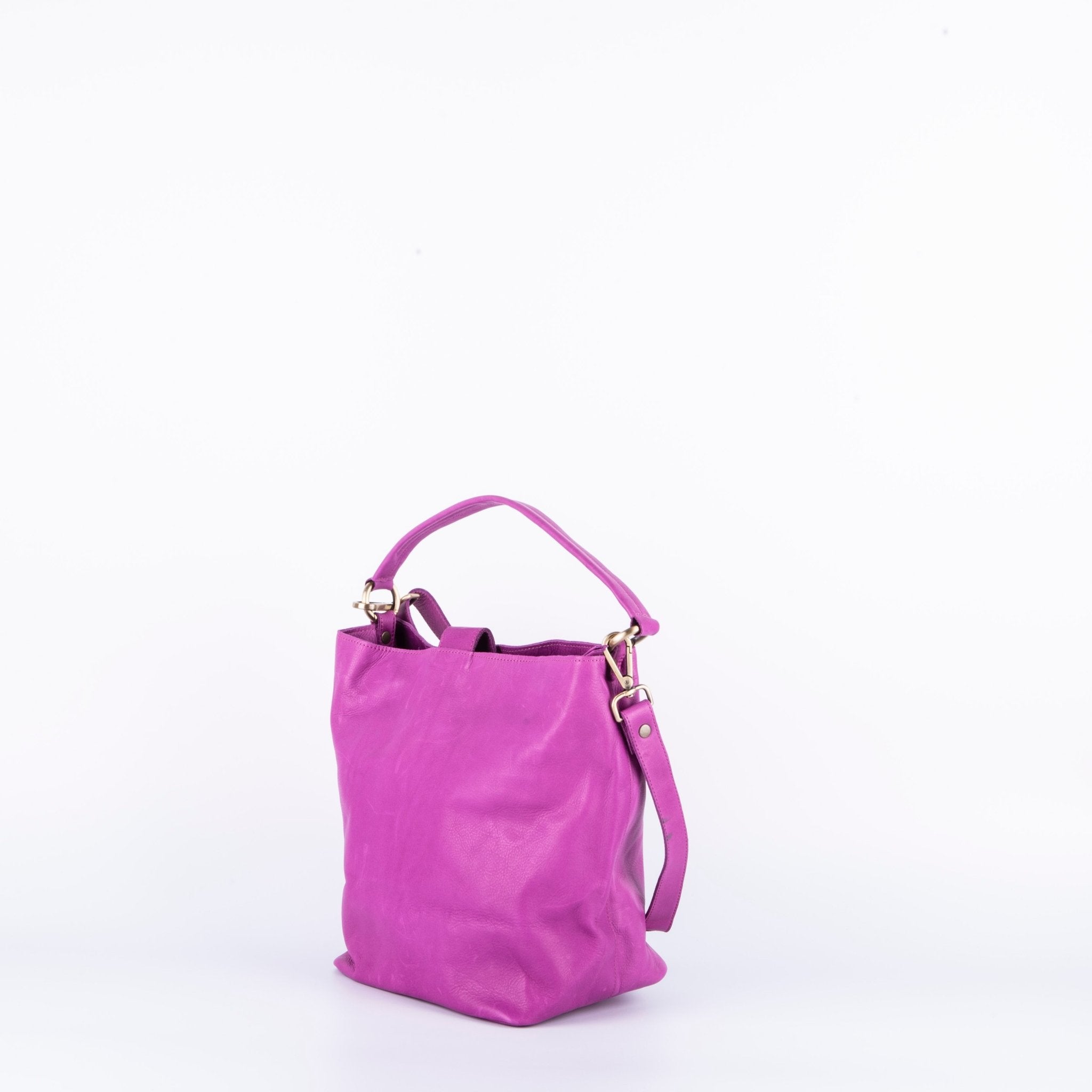 Minsk mousse buganville - borsa a spalla e tracolla in pelle morbida fuxia - Marta Ray