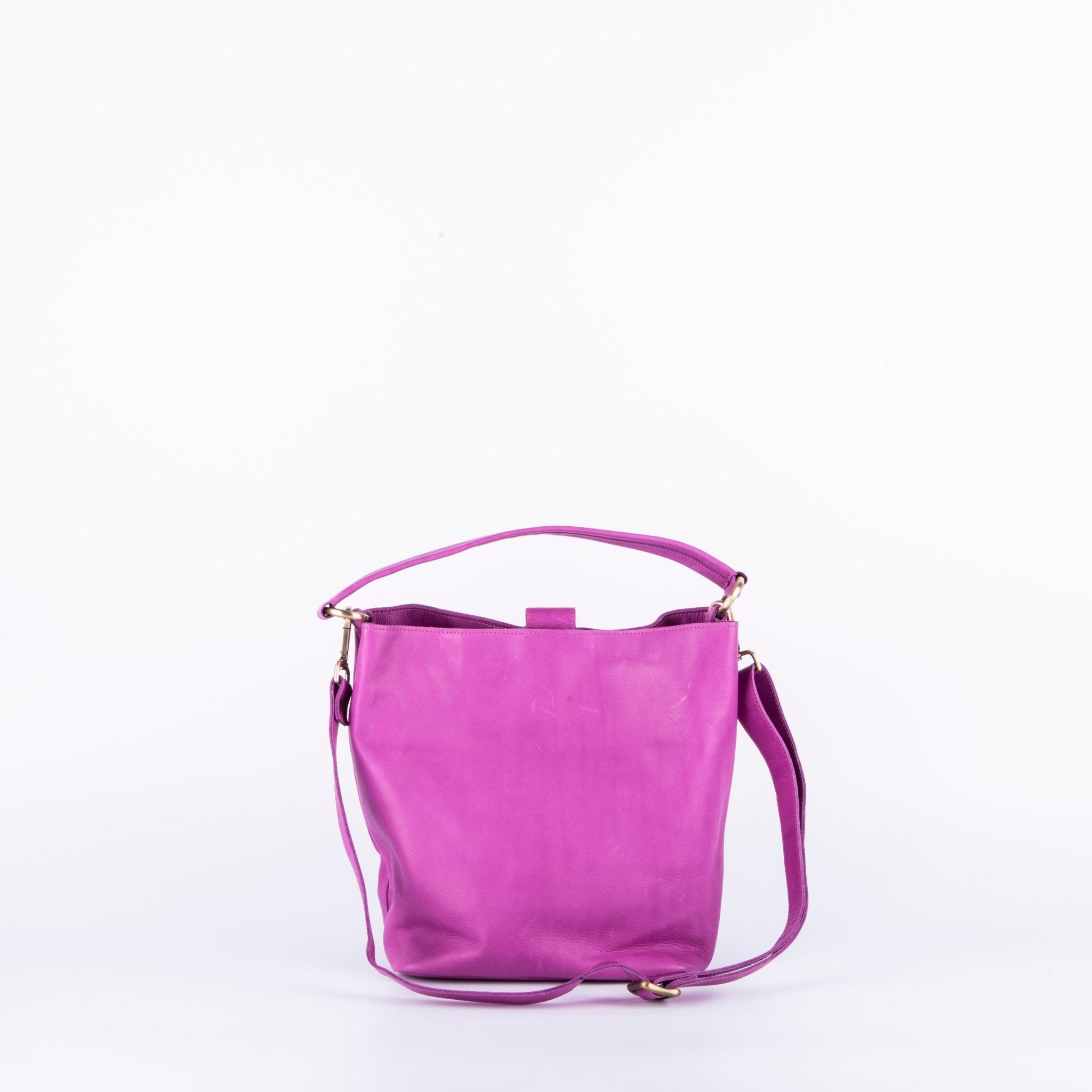Minsk mousse buganville - borsa a spalla e tracolla in pelle morbida fuxia - Marta Ray
