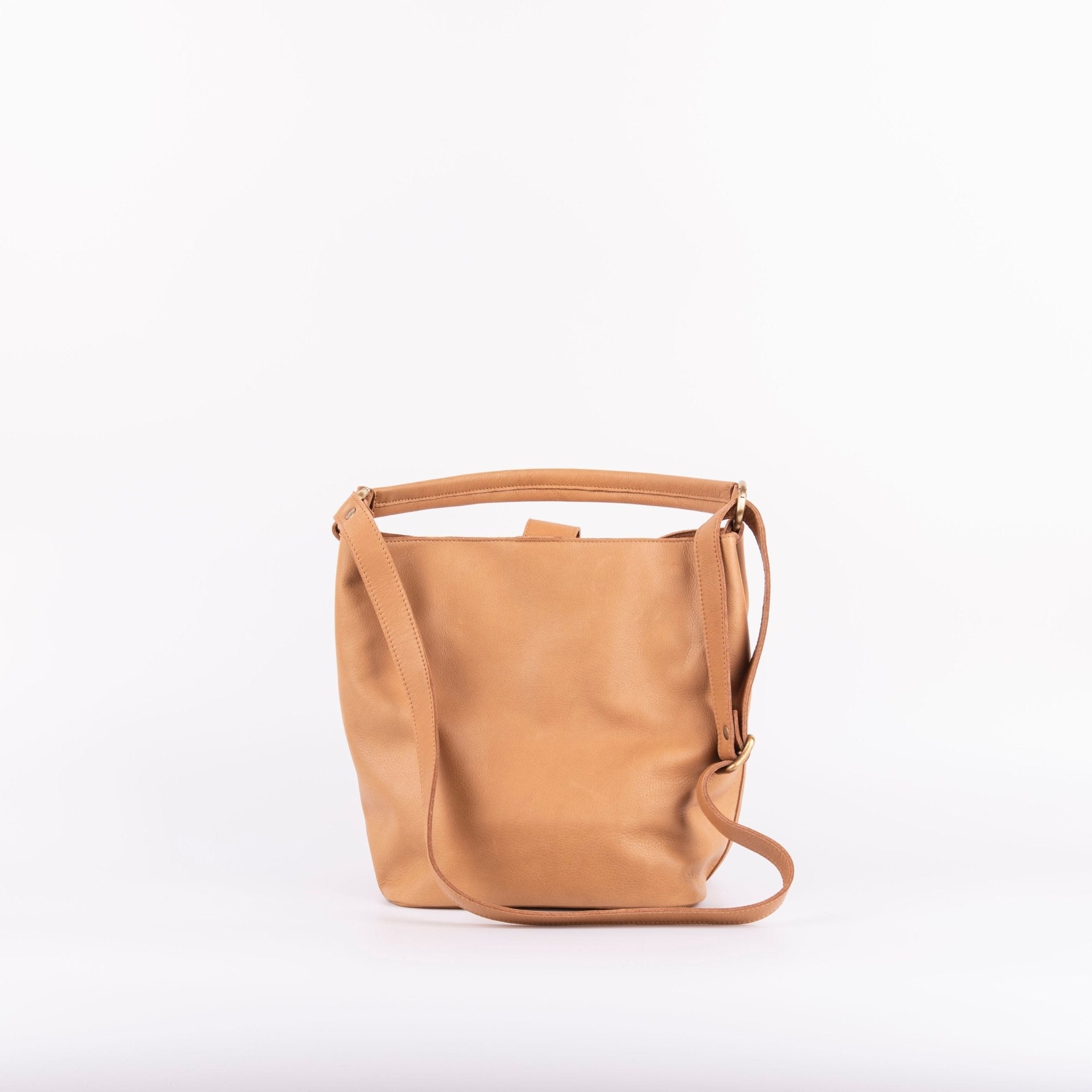 Minsk mousse camel - borsa a spalla e tracolla morbida in pelle beige - Marta Ray