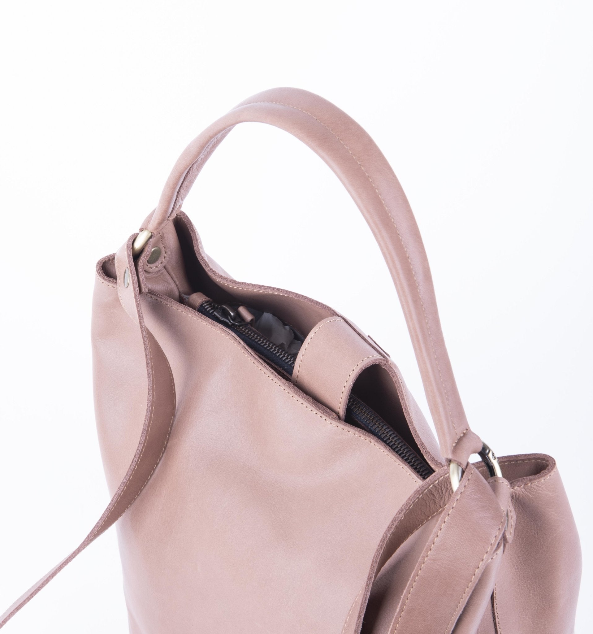 Minsk mousse cammeo - borsa a spalla e tracolla in pelle morbida rosa - Marta Ray