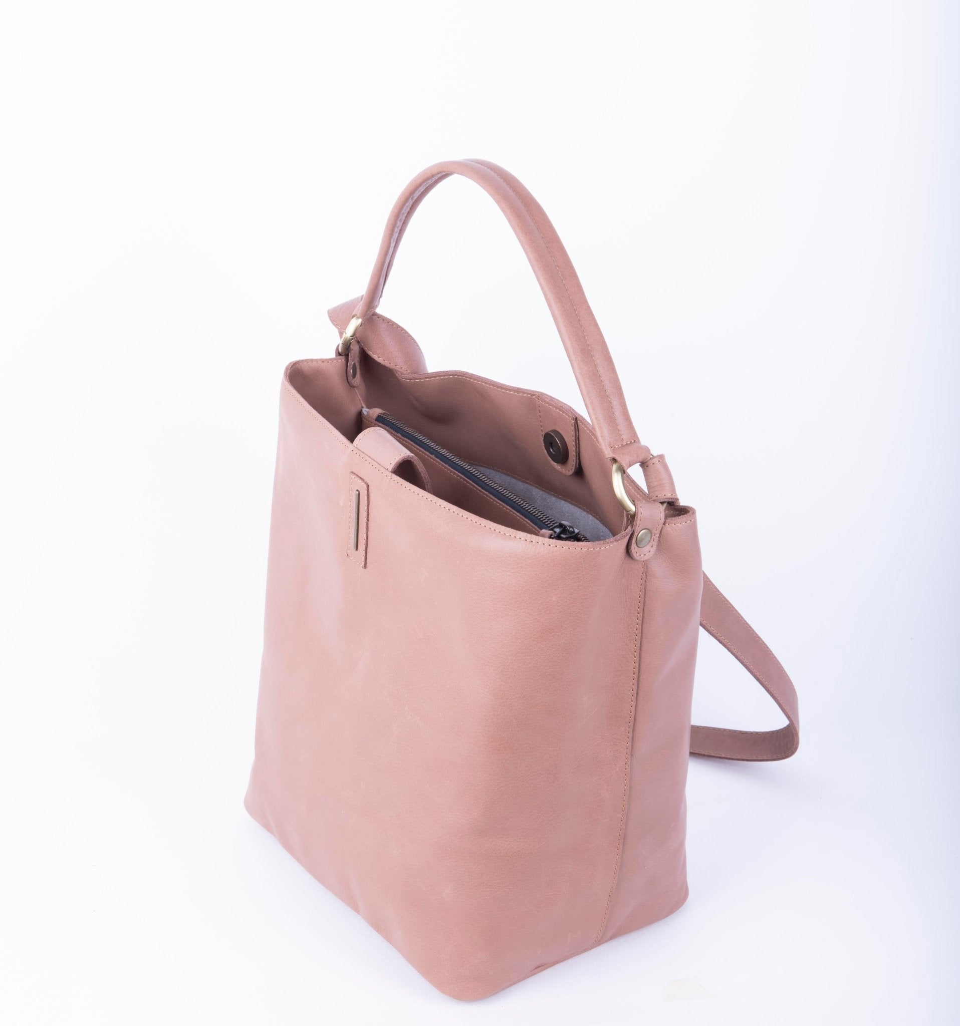 Minsk mousse cammeo - borsa a spalla e tracolla in pelle morbida rosa - Marta Ray
