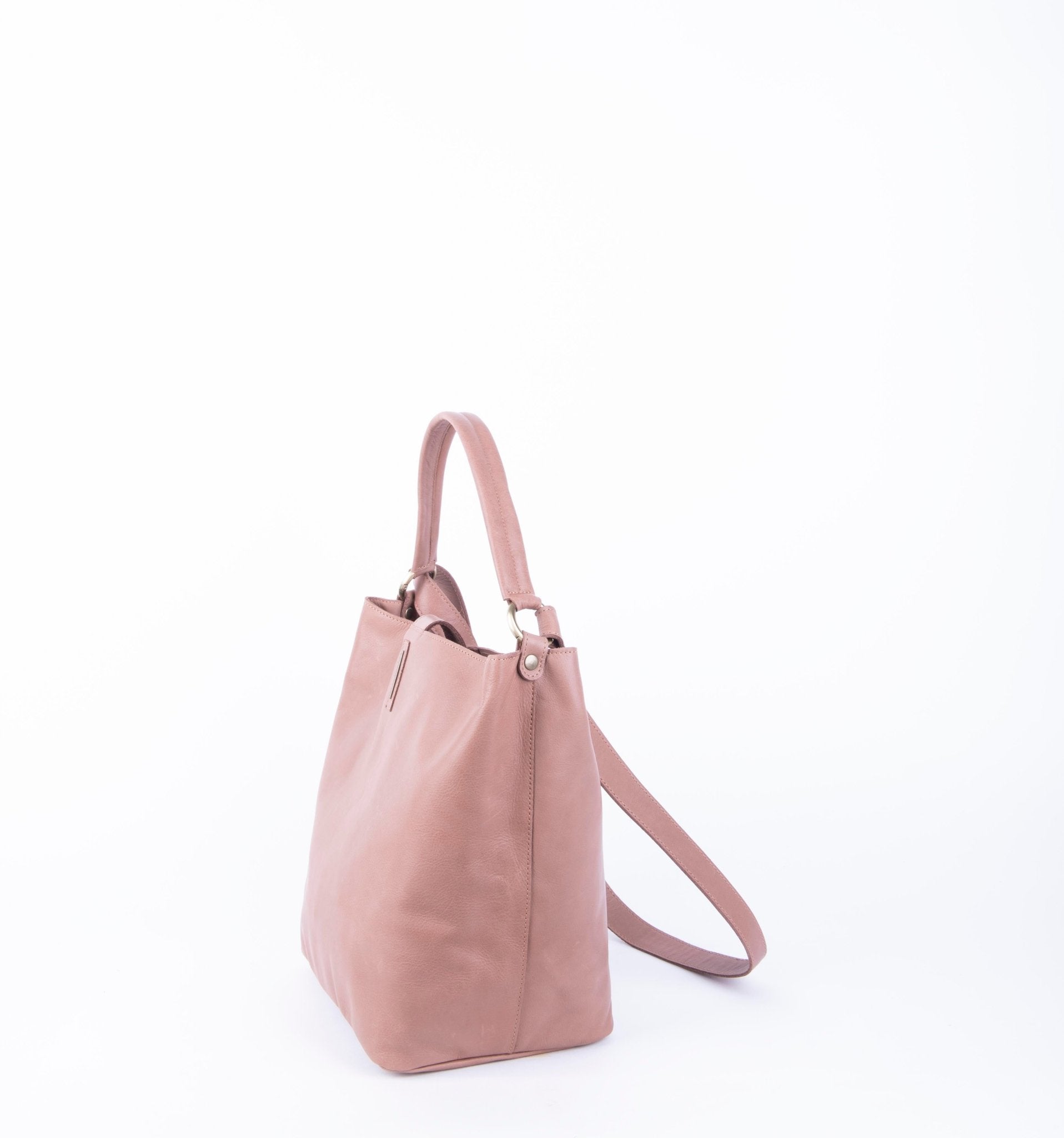 Minsk mousse cammeo - borsa a spalla e tracolla in pelle morbida rosa - Marta Ray