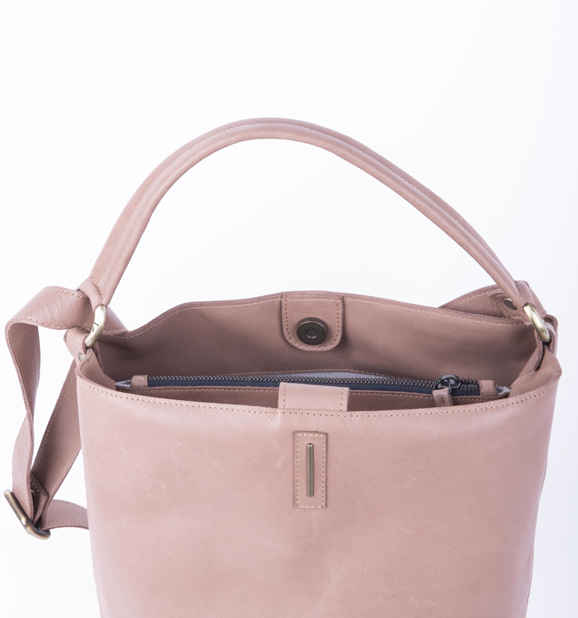 Minsk mousse cammeo - borsa a spalla e tracolla in pelle morbida rosa - Marta Ray