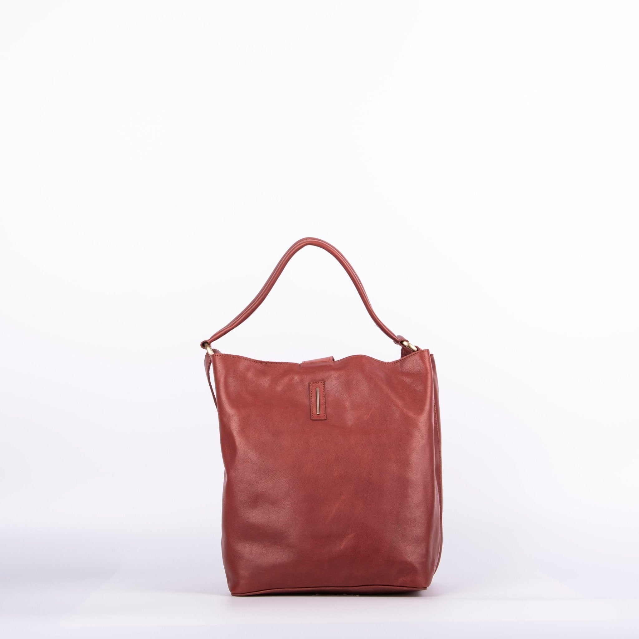 Minsk mousse cuoio inglese - borsa a spalla e tracolla in pelle morbida marrone - Marta Ray