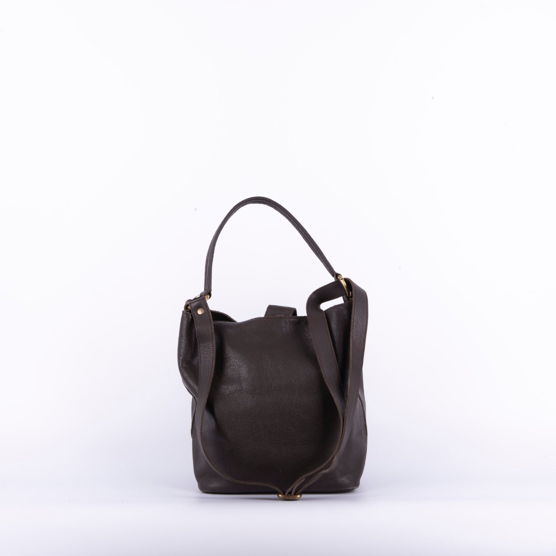 Minsk mousse ebano - borsa a spalla e tracolla in pelle morbida marrone - Marta Ray