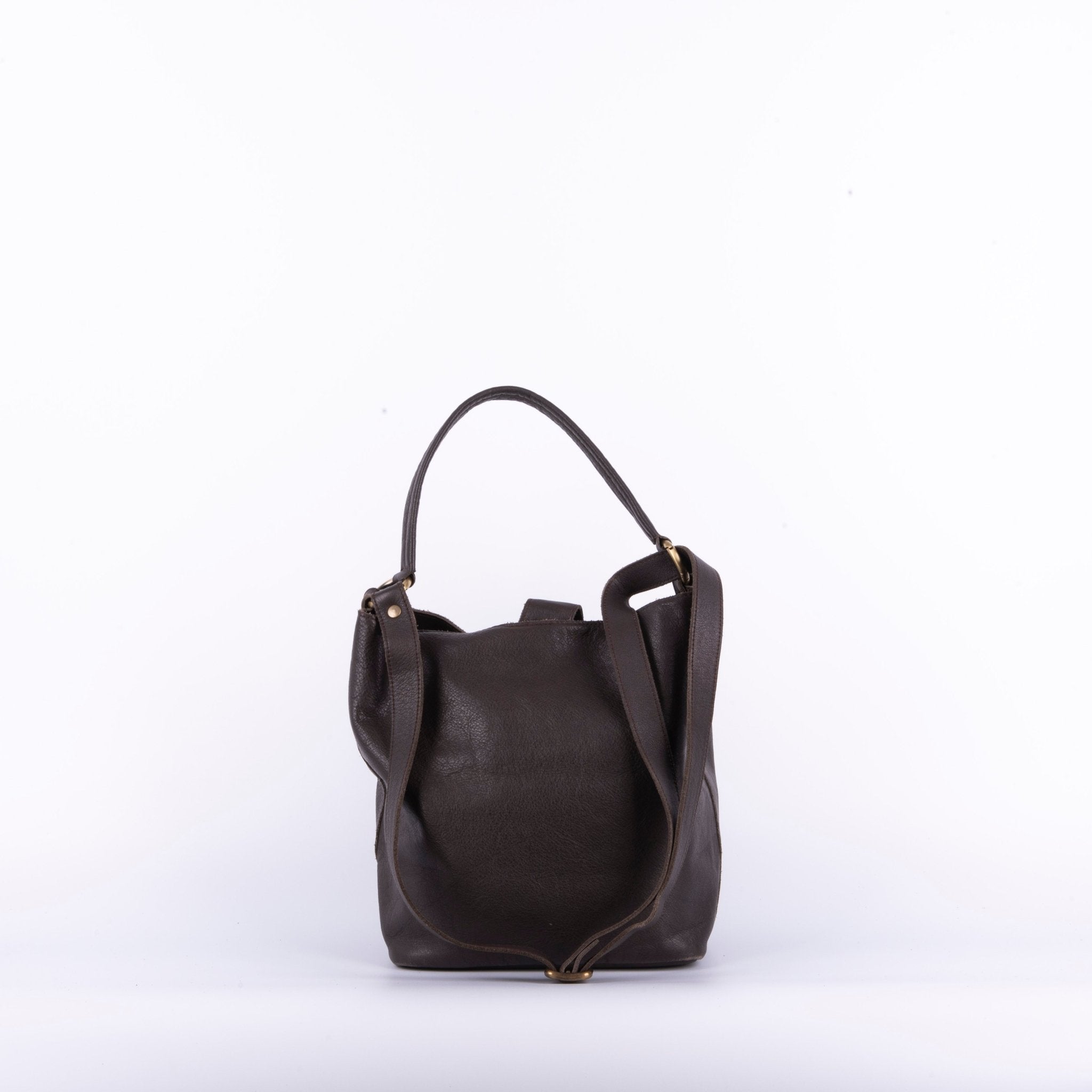Minsk mousse ebano - borsa a spalla e tracolla in pelle morbida marrone - Marta Ray