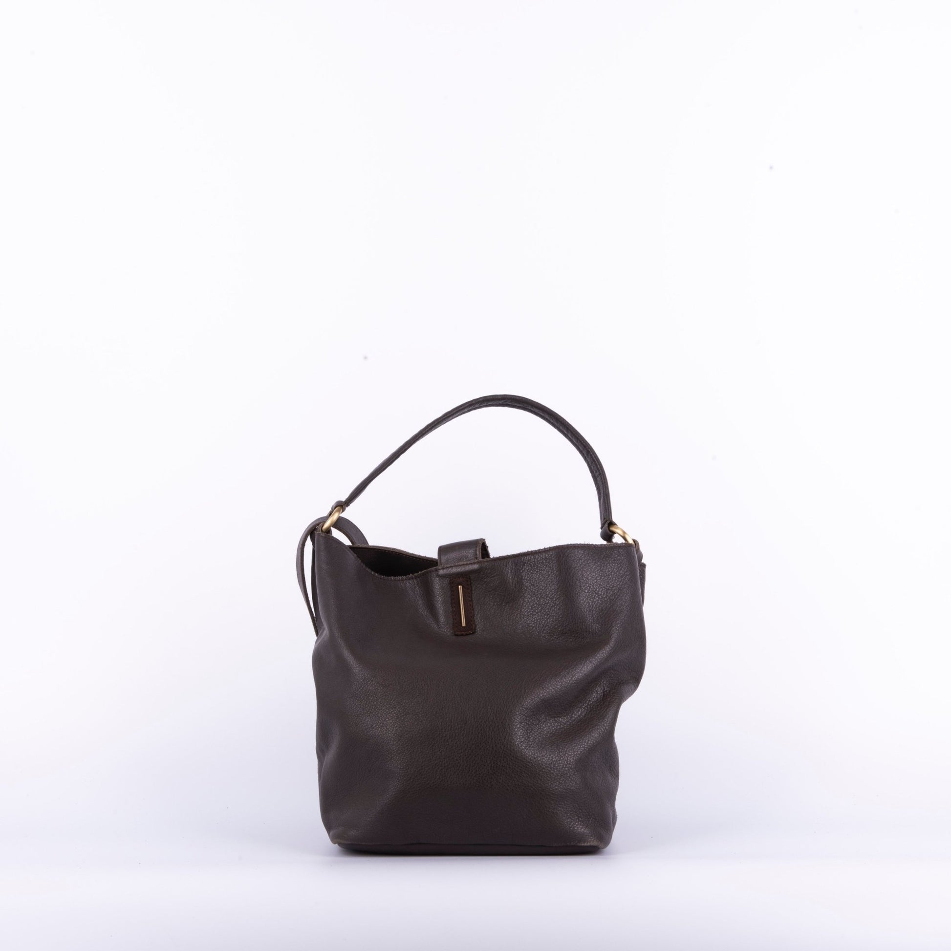 Minsk mousse ebano - borsa a spalla e tracolla in pelle morbida marrone - Marta Ray