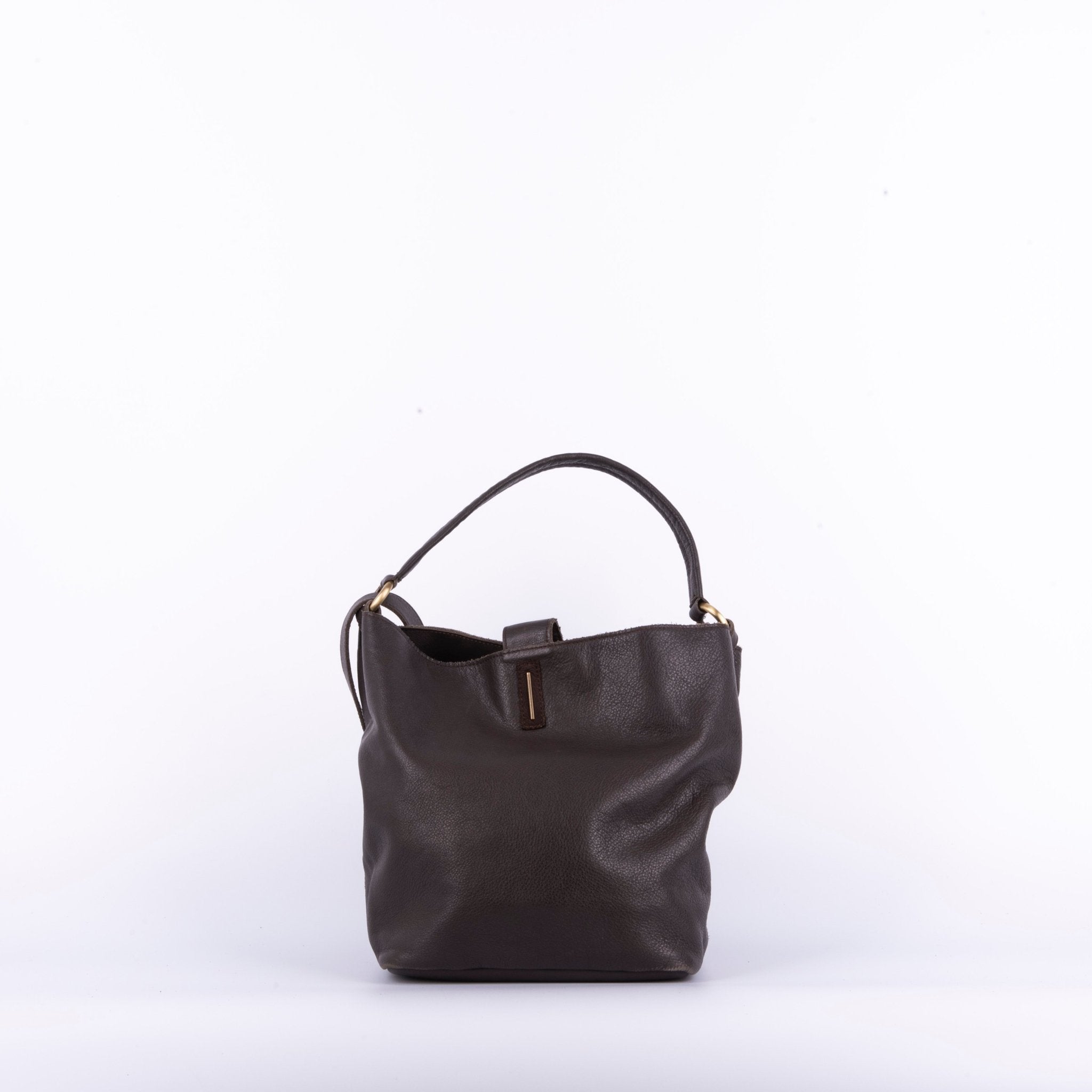 Minsk mousse ebano - borsa a spalla e tracolla in pelle morbida marrone - Marta Ray