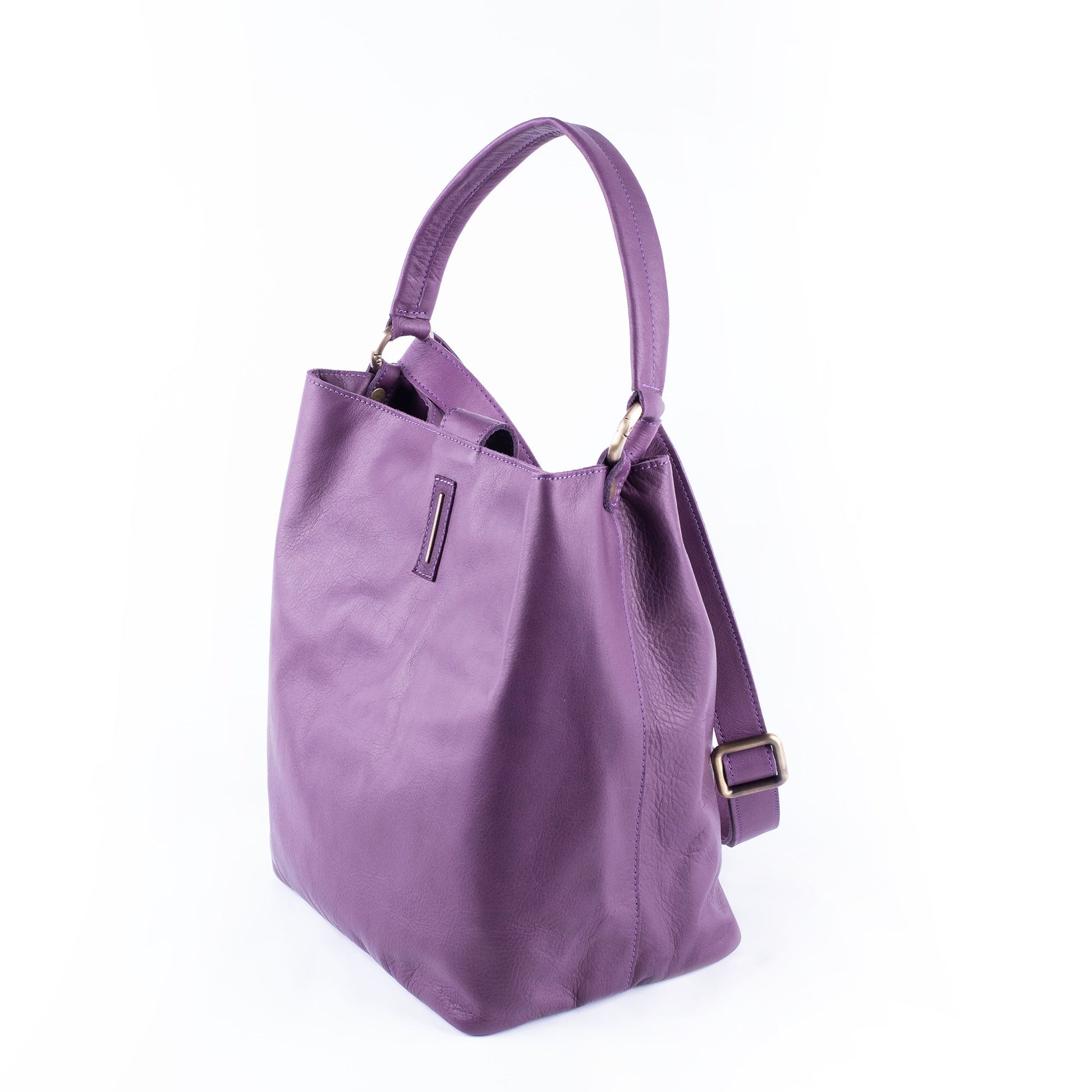 Minsk mousse grape wine - borsa a spalla e tracolla in pelle morbida viola - Marta Ray