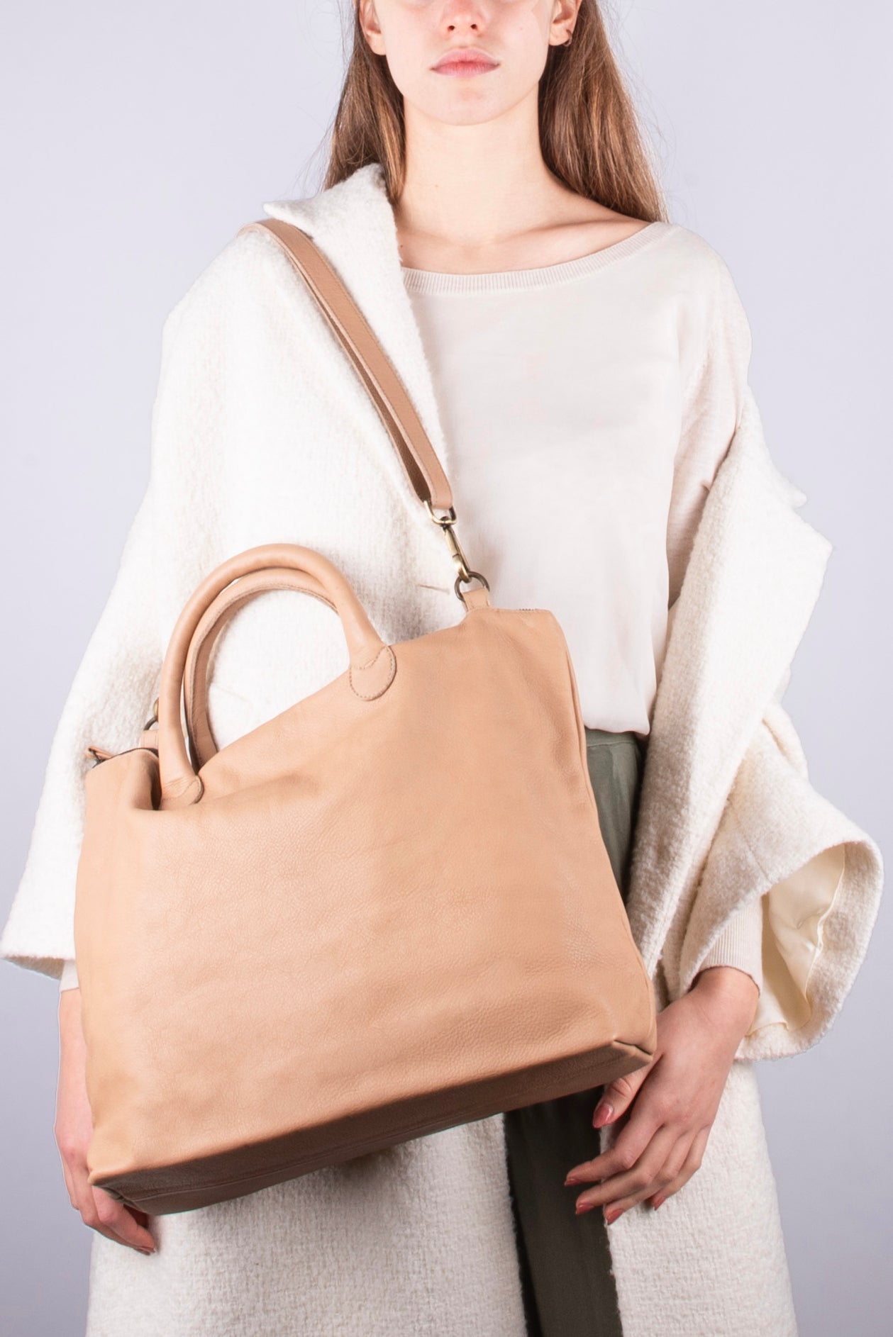 Miriam mousse nocciola - borsa in pelle beige - Marta Ray