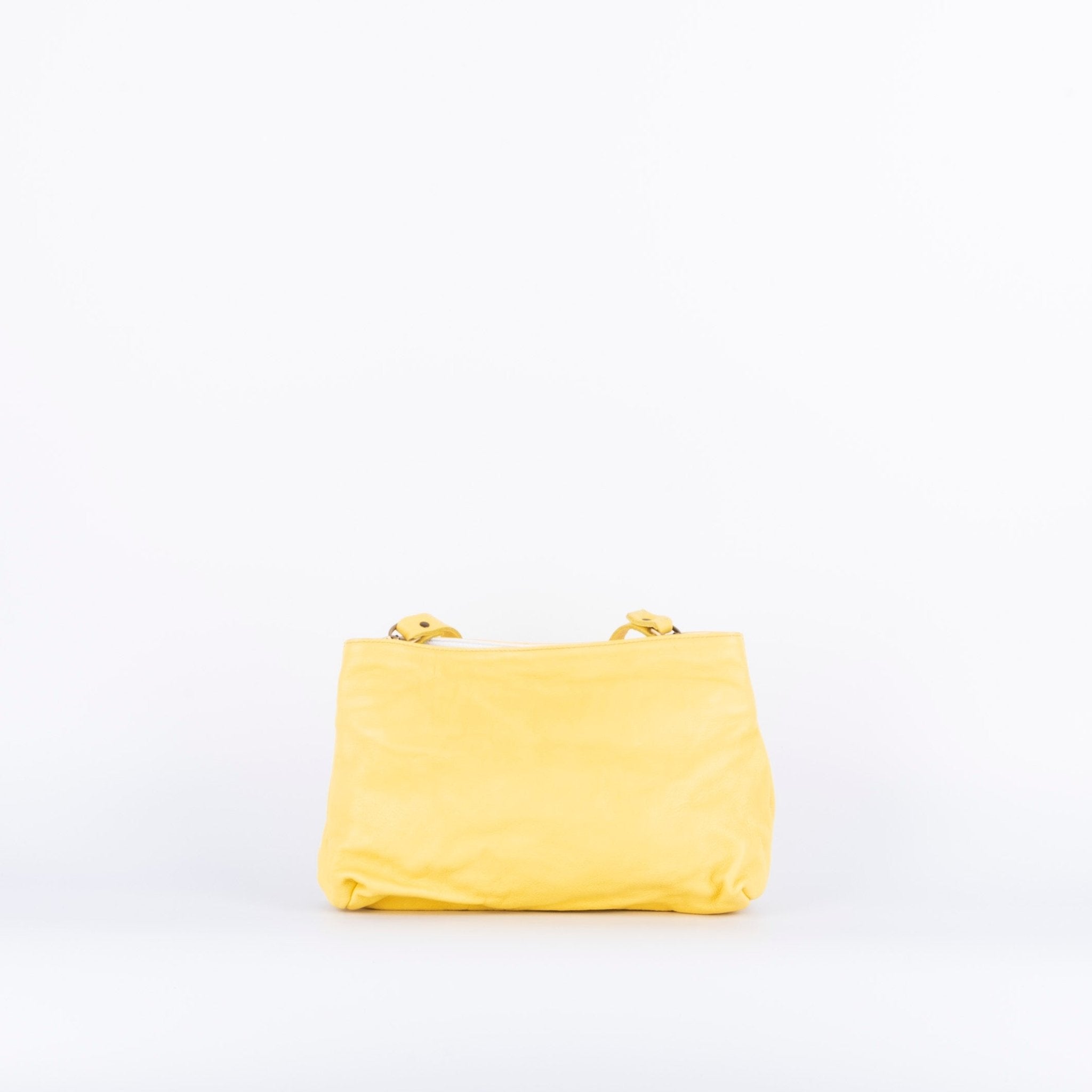 Mizuki mousse bicolor cedro/gesso - borsa a tracolla in pelle gialla - Marta Ray