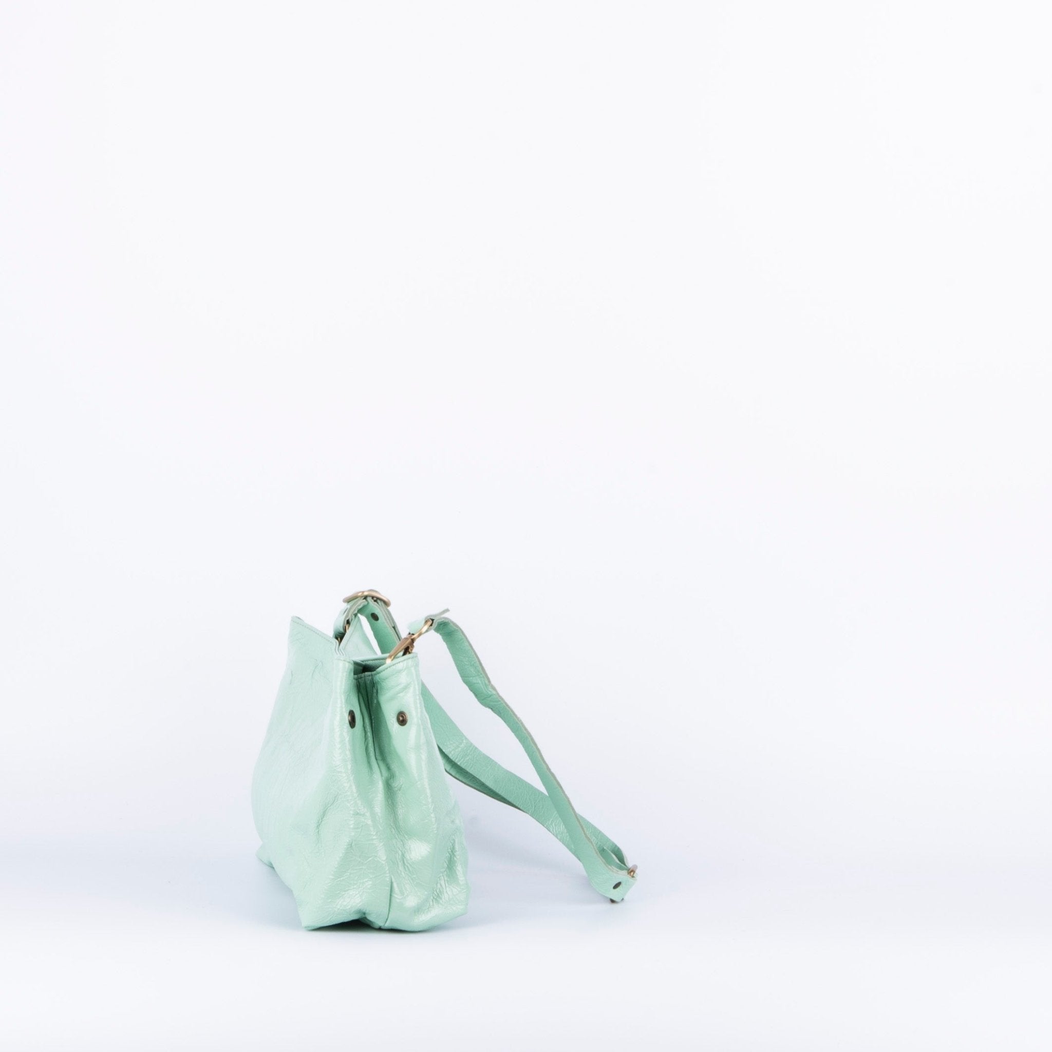 Mizuki naplak verde acqua - borsa a tracolla in vernice verde - Marta Ray