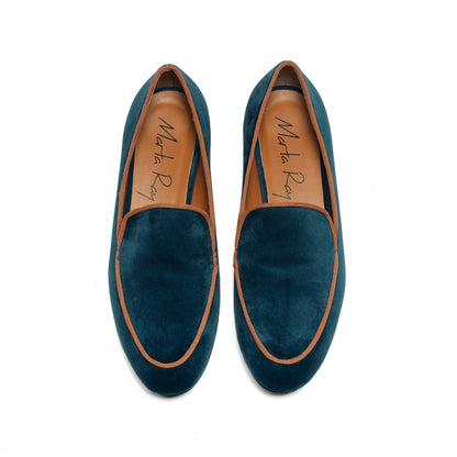 Mocassino Iris velluto petrolio - Marta Ray