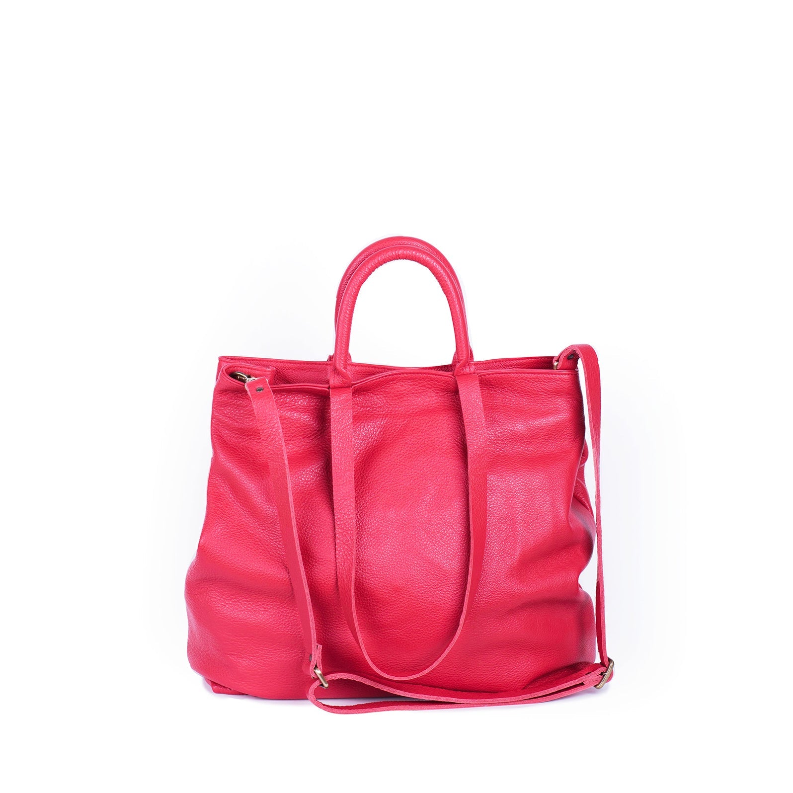 Momoko new york lollipop - borsa a spalla grande in pelle morbida rossa - Marta Ray