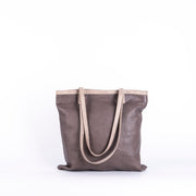 Monya mousse traforato squametta grigia - borsa shopping in pelle traforata grigia - Marta Ray