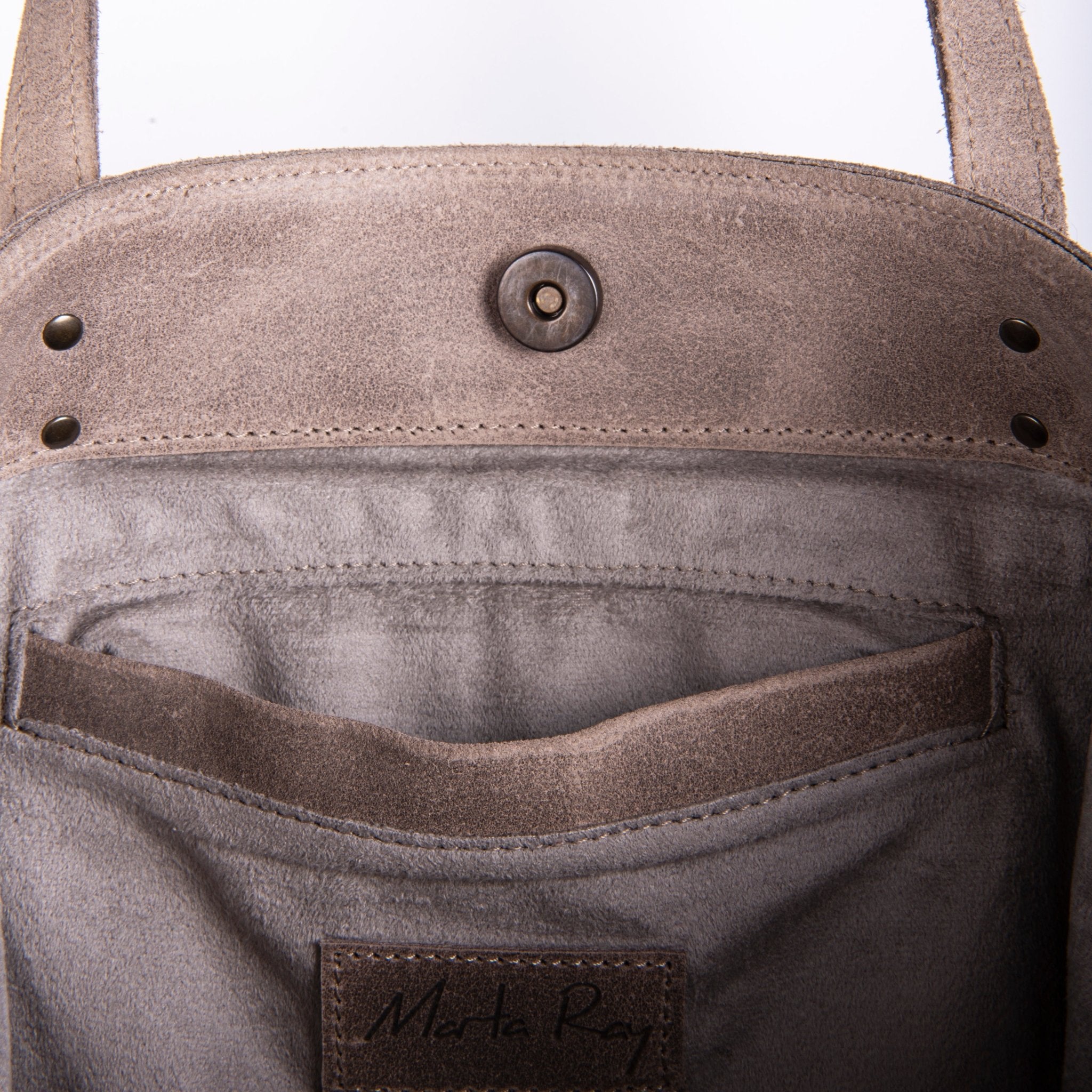 Monya mousse traforato squametta grigia - borsa shopping in pelle traforata grigia - Marta Ray