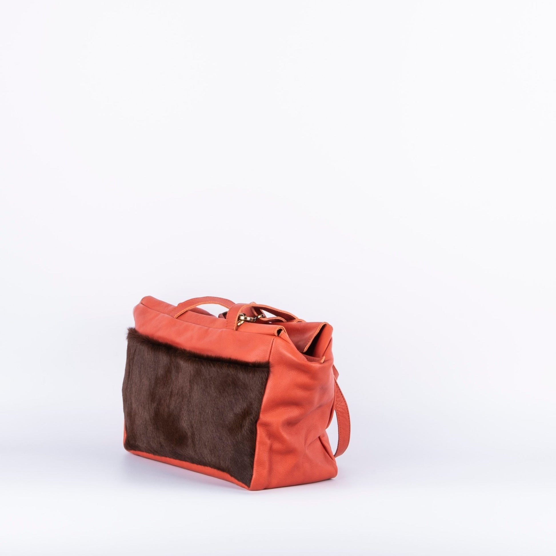 New Adele mousse/cavallino zucca/moro - borsa a tracolla in pelle arancione - Marta Ray