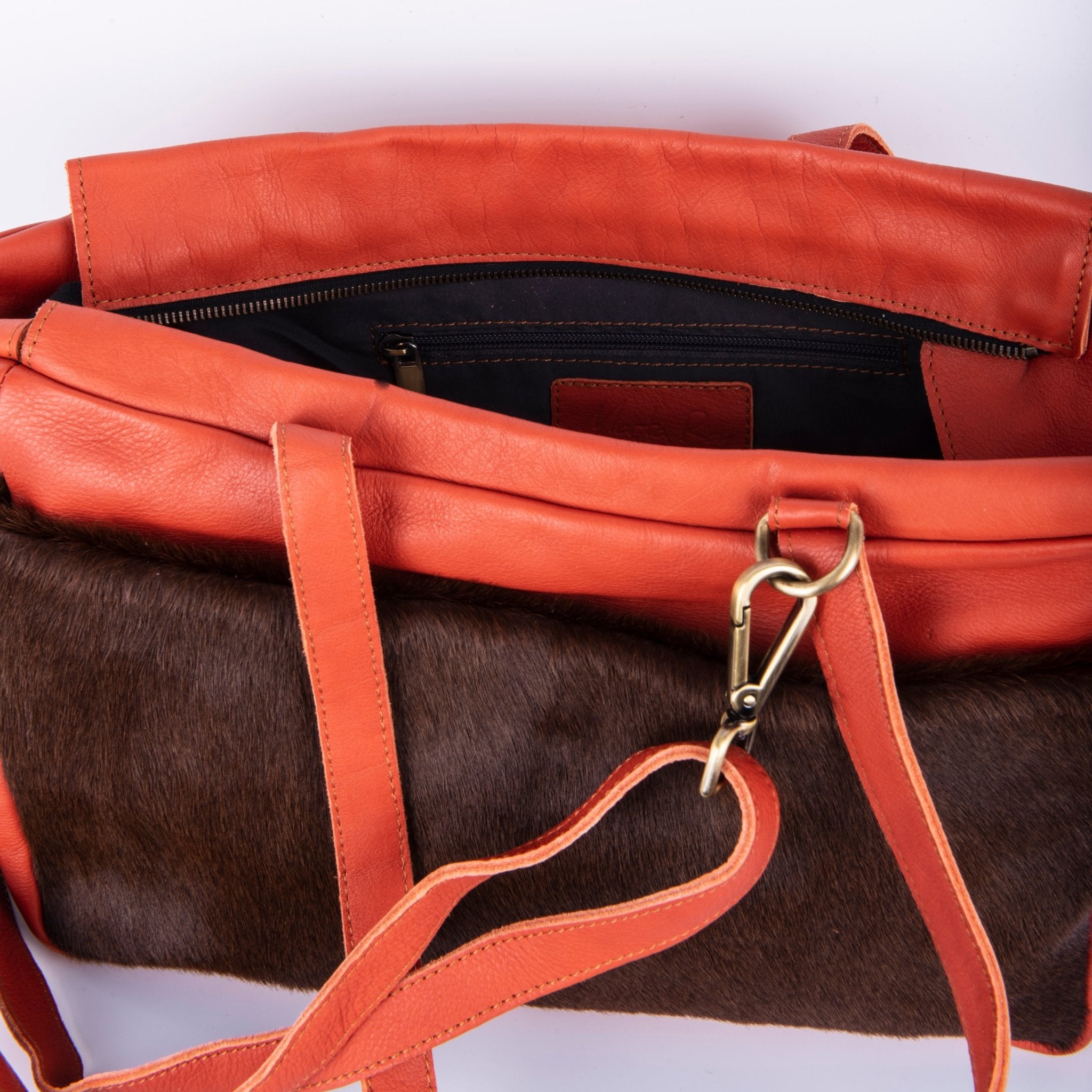 New Adele mousse/cavallino zucca/moro - borsa a tracolla in pelle arancione - Marta Ray