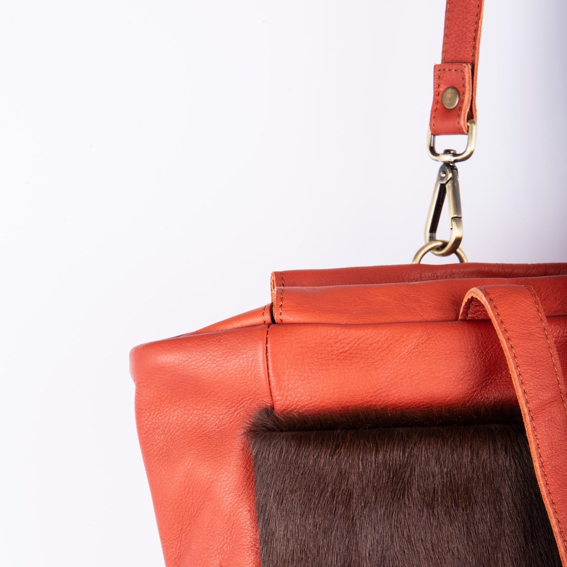 New Adele mousse/cavallino zucca/moro - borsa a tracolla in pelle arancione - Marta Ray