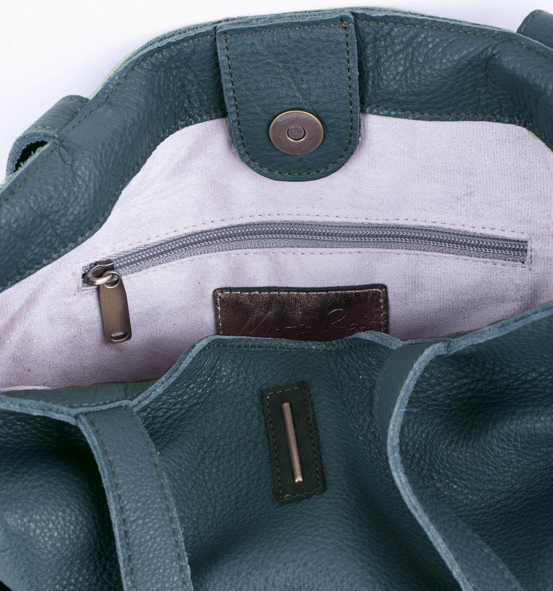 New shopper mousse cardo marino - borsa shopping in pelle verde - Marta Ray